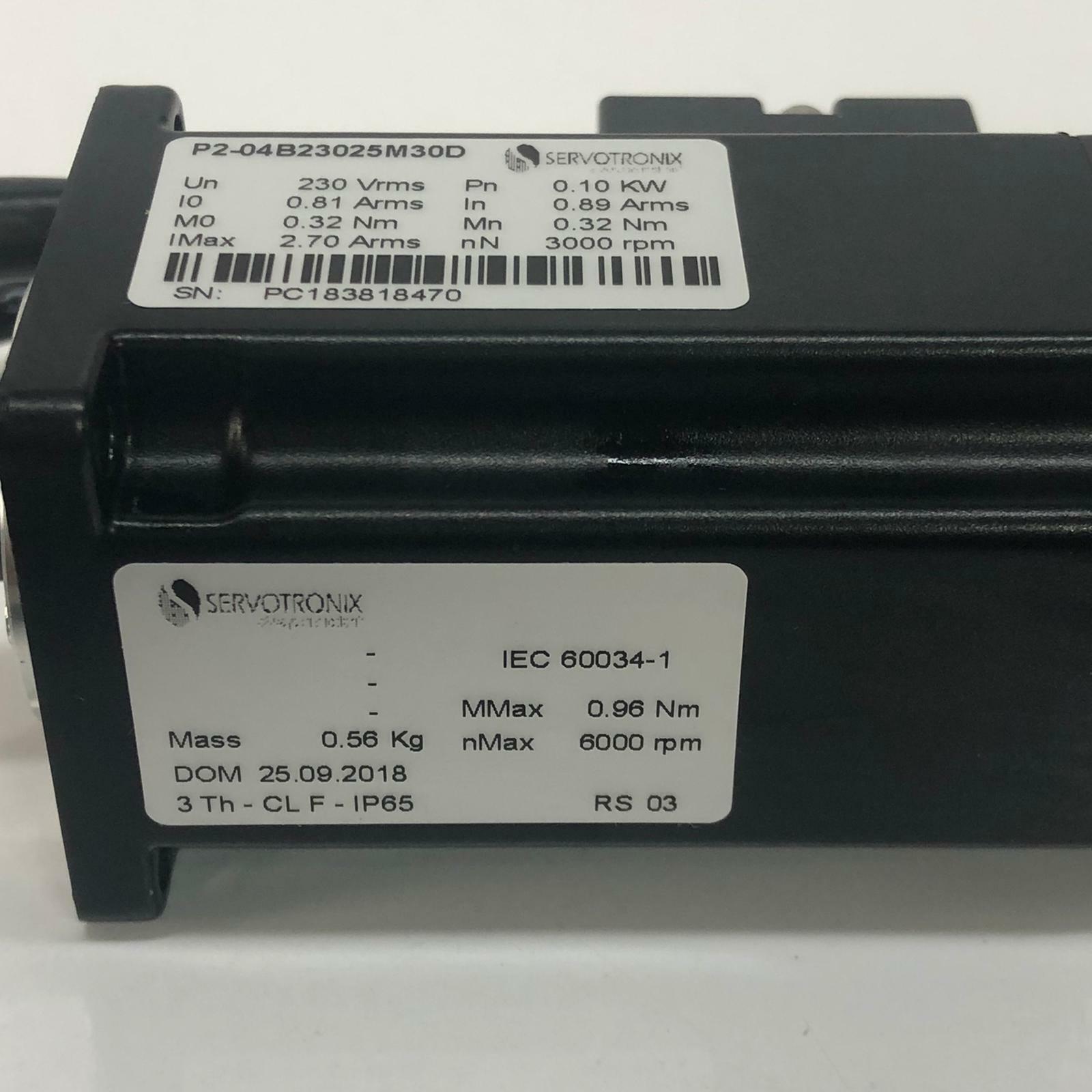 Servotronix servo Motor encoder 173B013001020 P2-04B23025M30D 6000Rpm