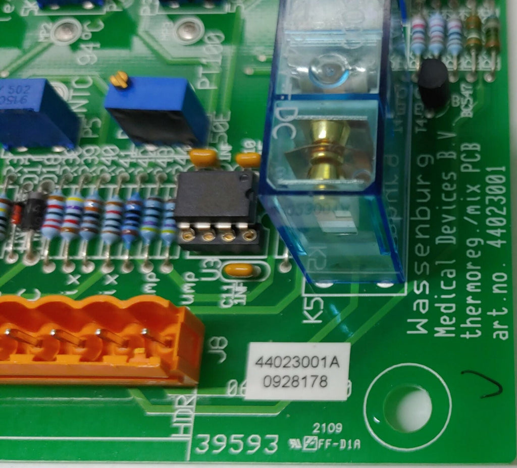 WASSENBURG MEDICAL DEVICES B.V. PCB BOARD 44023001 W/ ORANGE Connectors