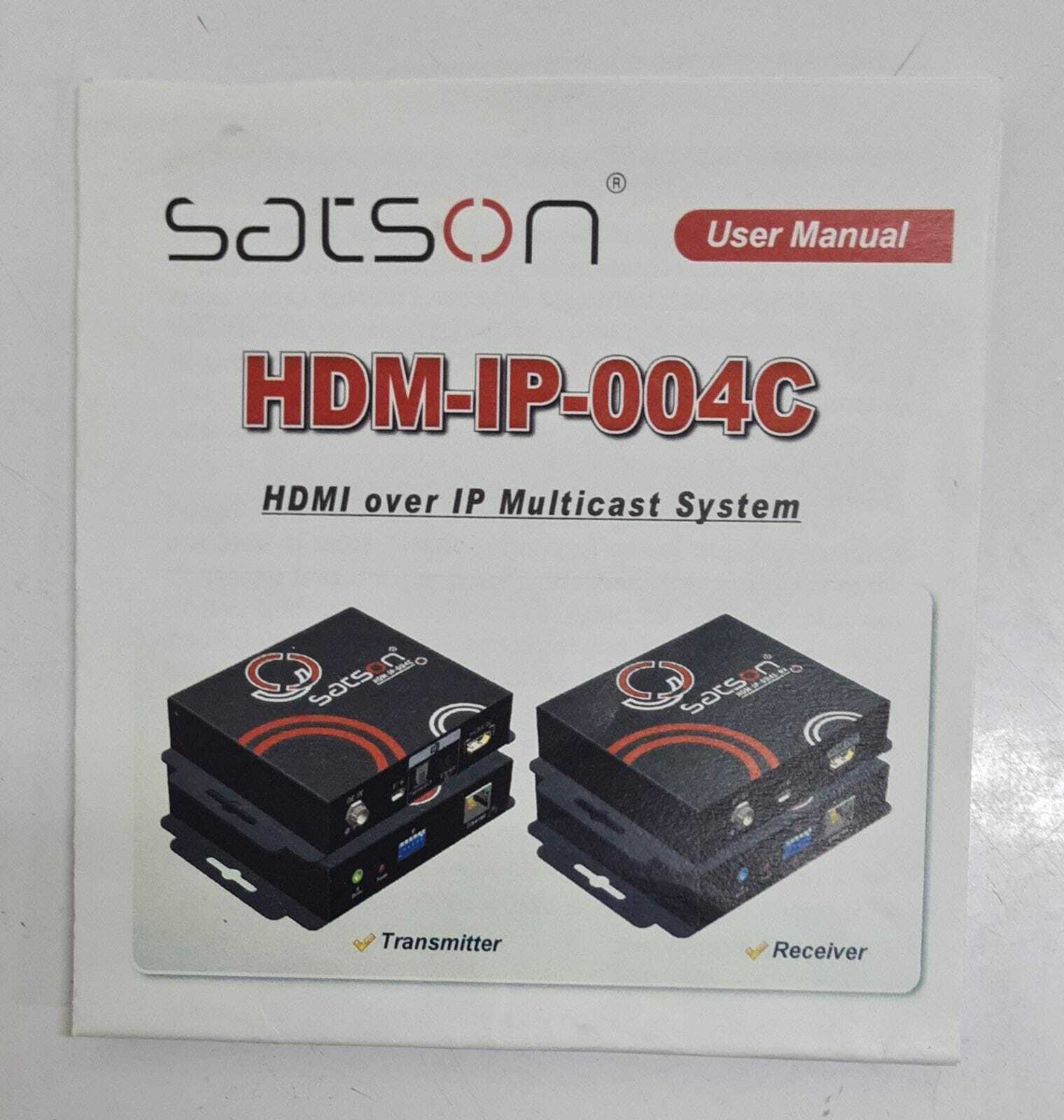 NEW - Satson HDM-IP-004C-TX HDMI Over IP Multicast System W/ Power Supply CP0520