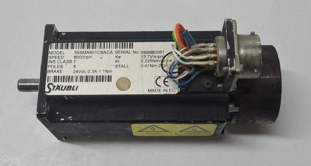 Staubli Brake Motor 55SMA601CBACA W/ Matrix Engineering Encoder 1EB12- 08