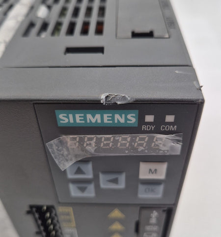 Siemens SINAMICS V90 PROFINET 6SL3210-5FB11-5UF0 top panel close-up