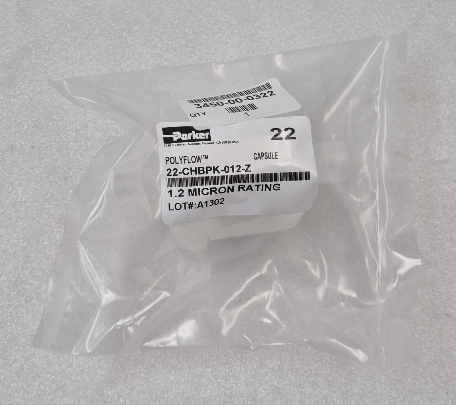 Parker POLYFLOW 22-CHBPK-012-Z Membrane 1.2 MICRON CAPSULE for Syneron CANDELA
