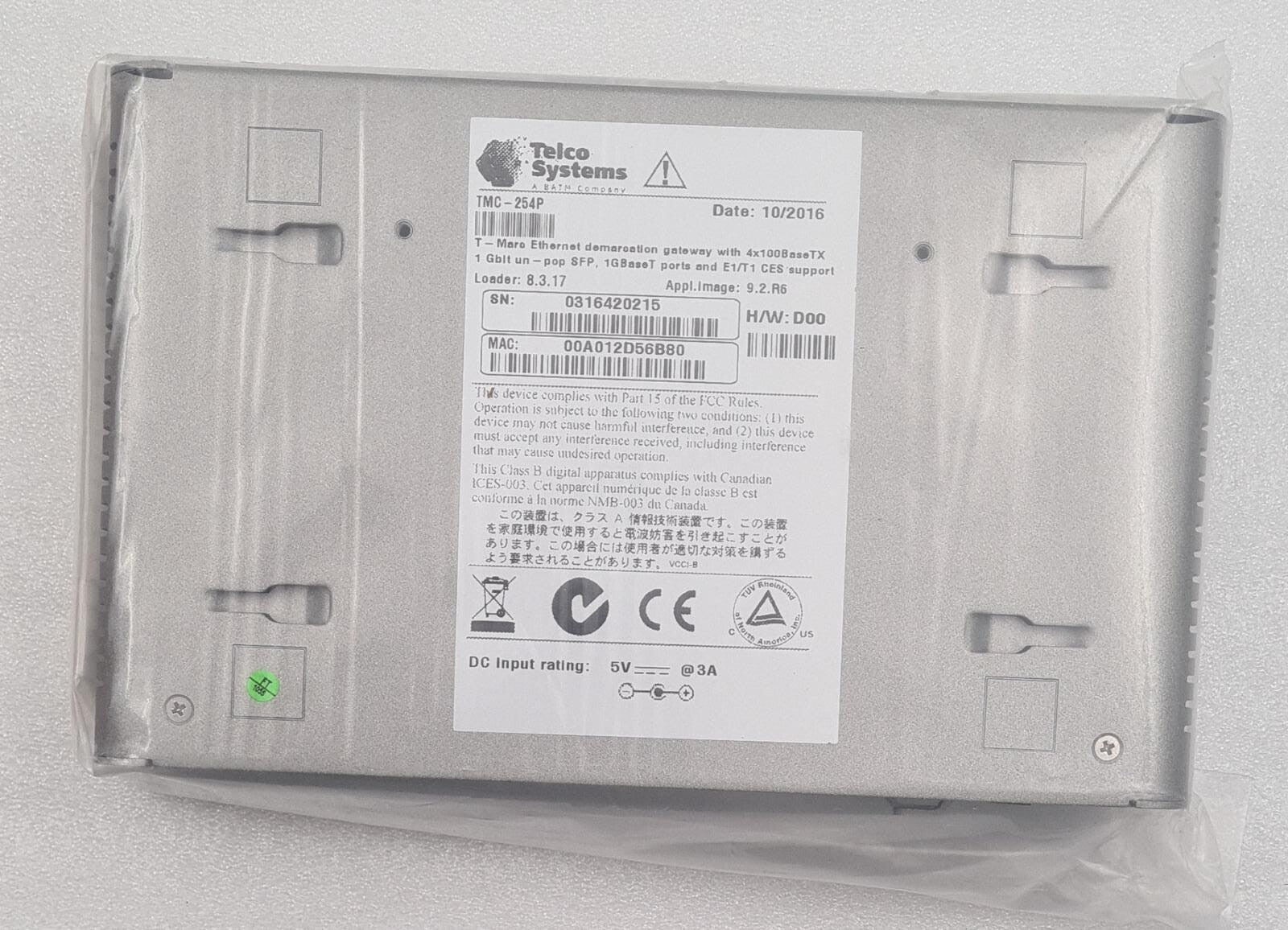 NEW - Telco Systems T-Marc TMC-254P Managed Ethernet Demarcation Gateway