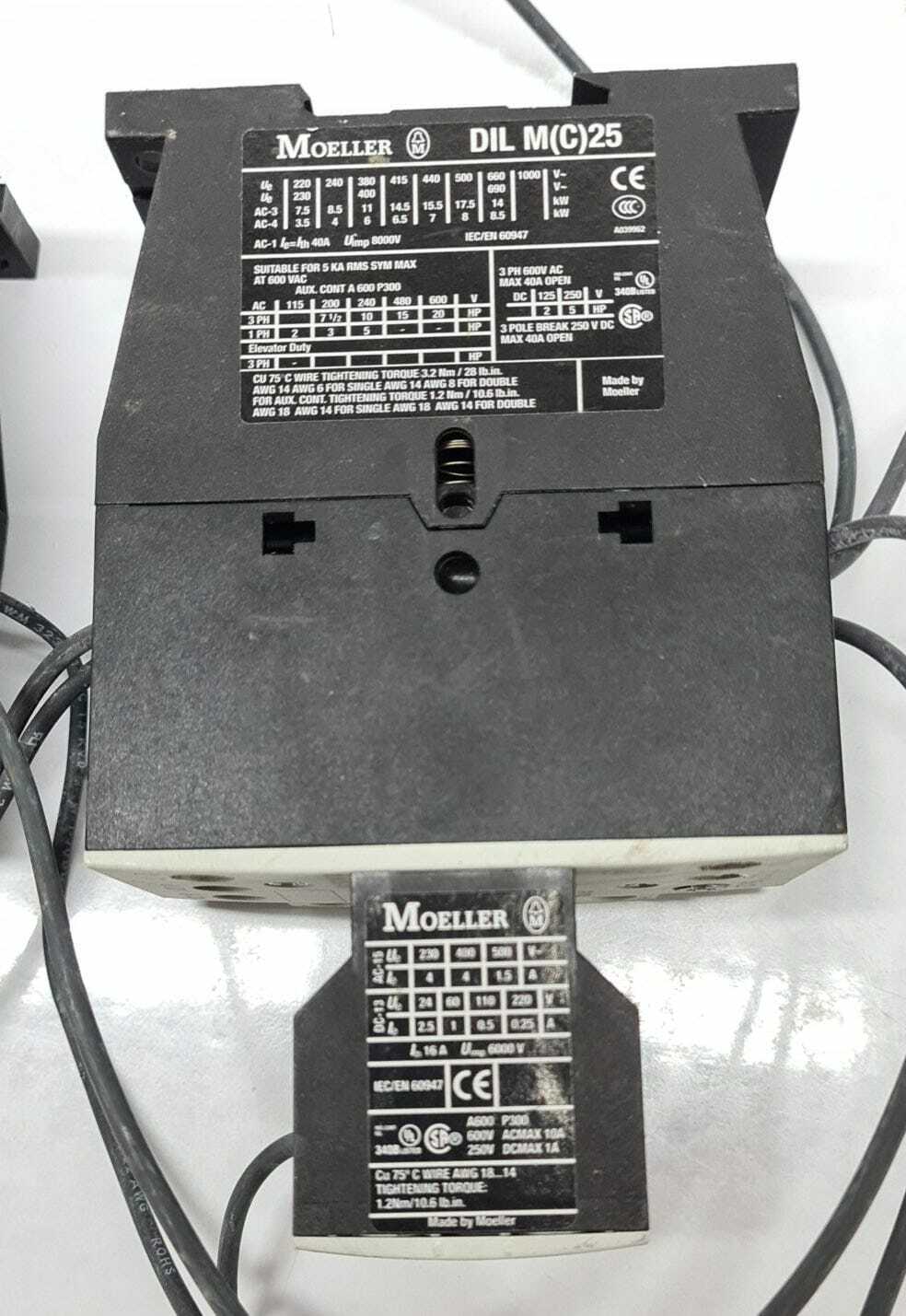 [LOT OF 2] MOELLER DIL M(C)25 Contactor 3 Pole Phase Power Switch