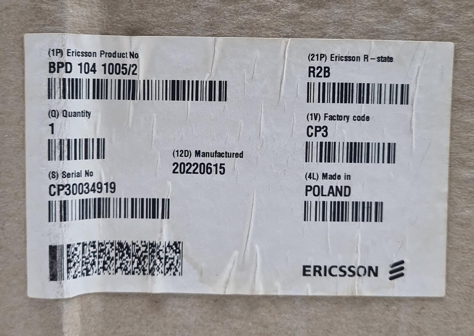 NEW SEALED - Ericsson BPD 104 1005/2 R2B CLIMATE UNIT ACTIVE COOLING