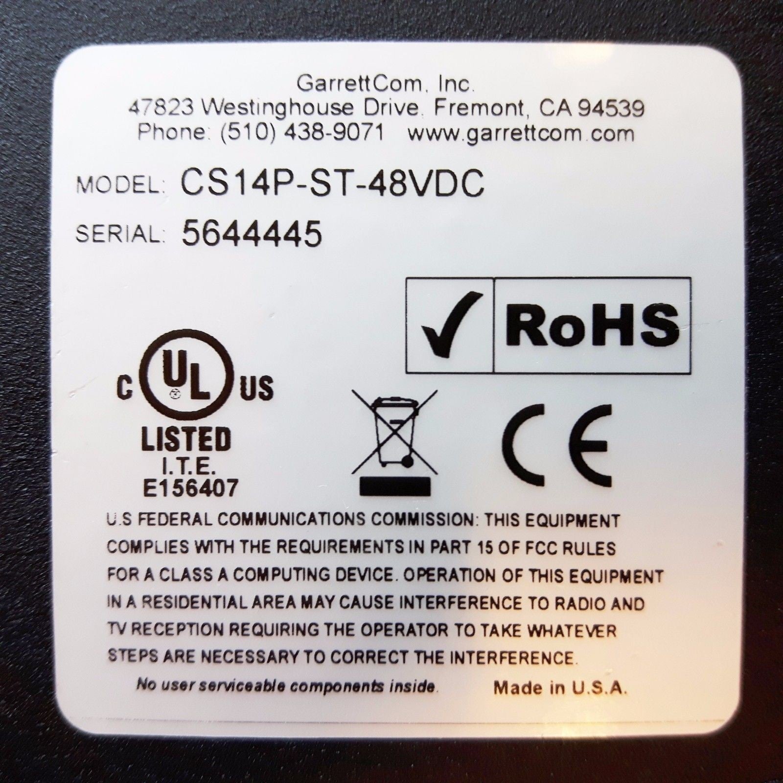Garrett Com Magnum Cs 14 P St 48 Vdc Premium Rated Converter Switch