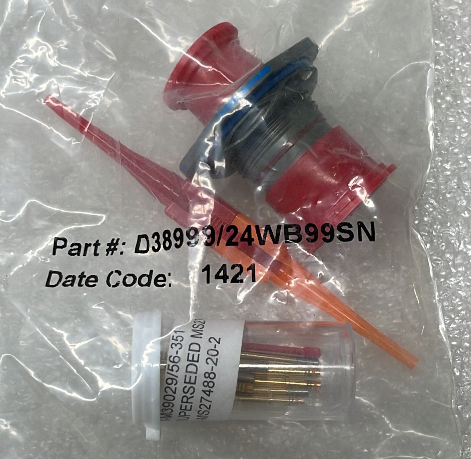 [LOT OF 7] NEW Sealed - Amphenol D38999/24WB99SN Circular Mil Spec Connector