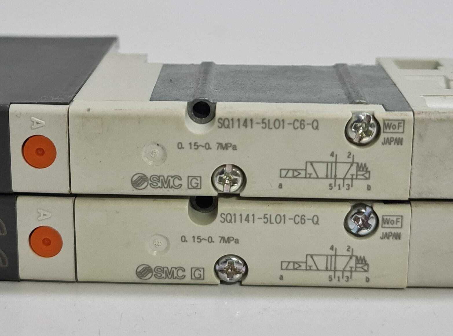 [LOT OF 2] SMC SQ1141R-5LO1-C6-Q PORT PNEUMATIC SOLENOID VALVE