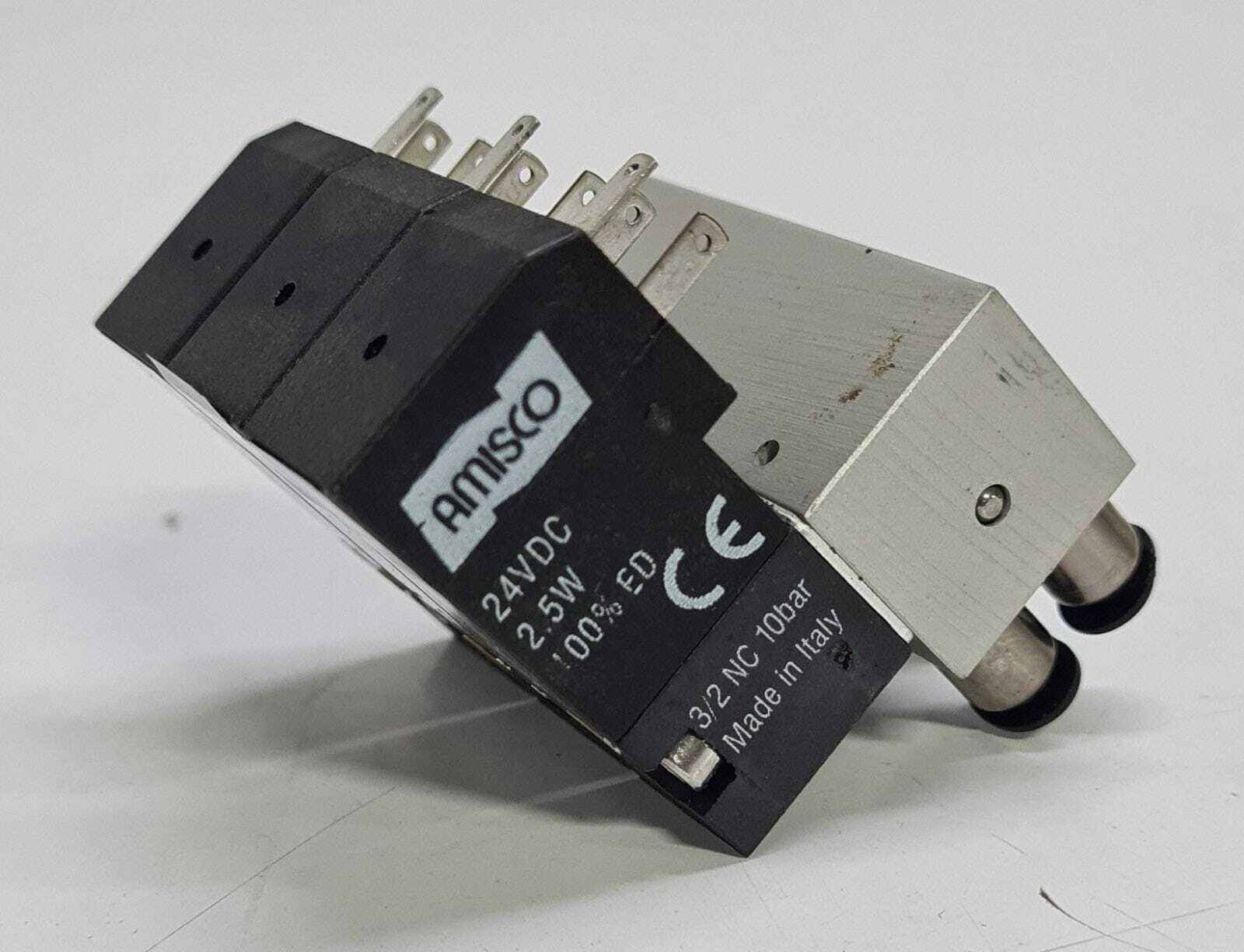 [LOT 3 PCS] AMISCO 24VDC 2.5W 3/2 NC 10 Bar Pilot Solenoid Valve, On Manifold