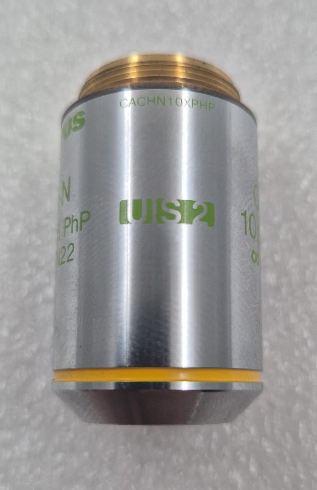 Olympus CAch N 10x/0.25 PhP ∞/- /FN22 Phase Contrast Microscope Objective Lens