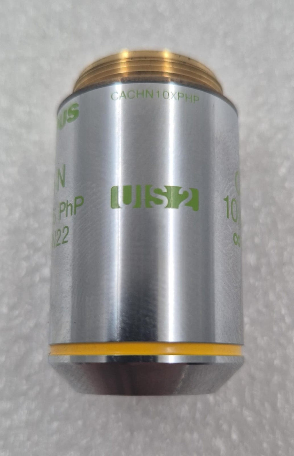 Olympus CAch N 10x/0.25 PhP ∞/- /FN22 Phase Contrast Microscope Objective Lens