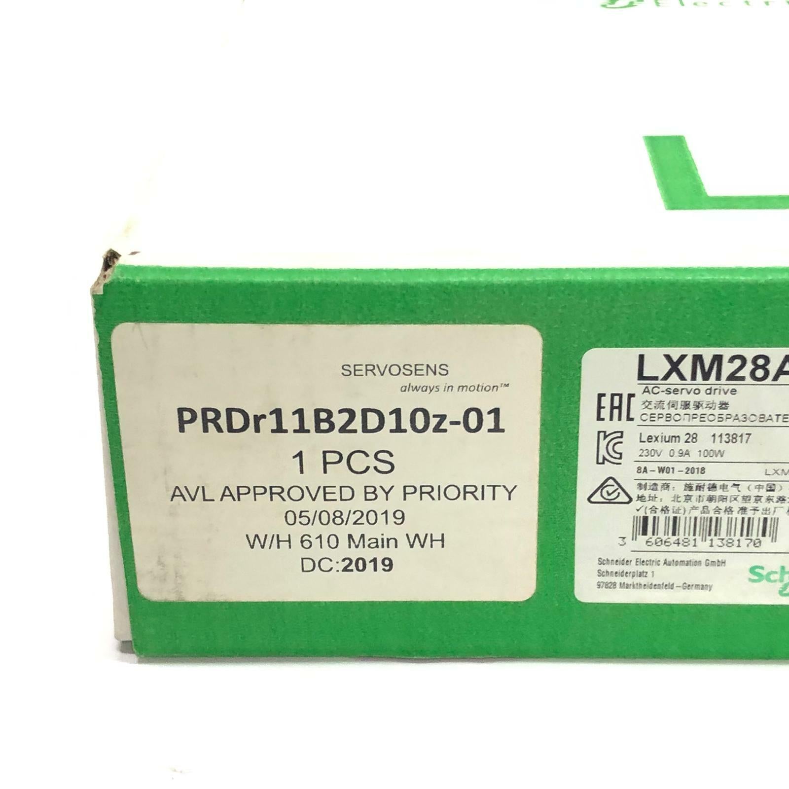 Schneider Electric Lexium 28 LXM28AU01M1X 113817 AC Servo Drive 230V 0.9A 100W