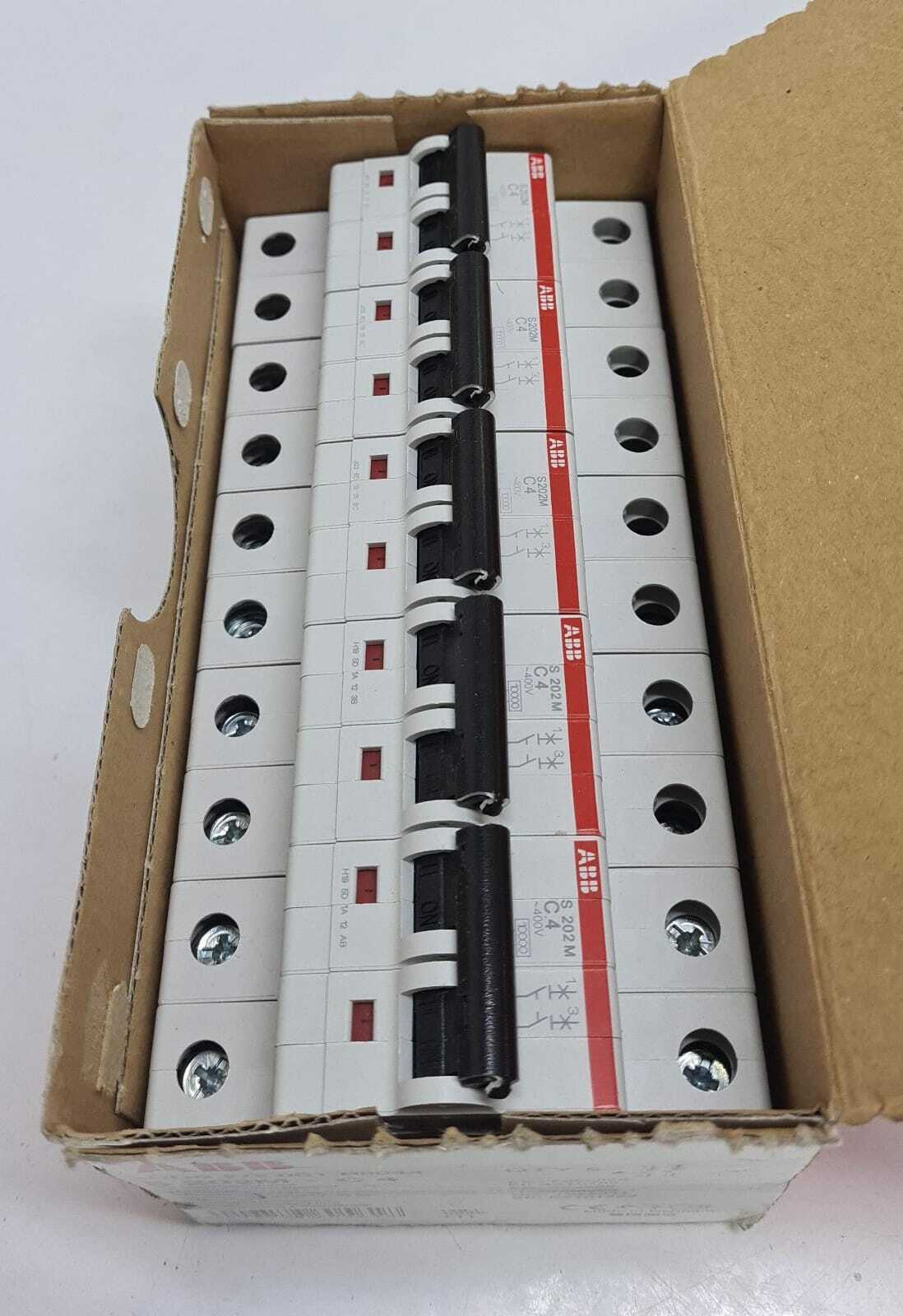 [LOT OF 5] NEW - ABB Circuit Breaker Air Switch S202M-C4 2POLE 4A