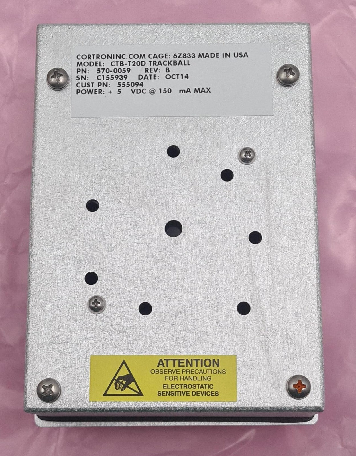 NEW - CORTRON CTB-T20D TRACKBALL CONTROLLER 570-0059 / 555094