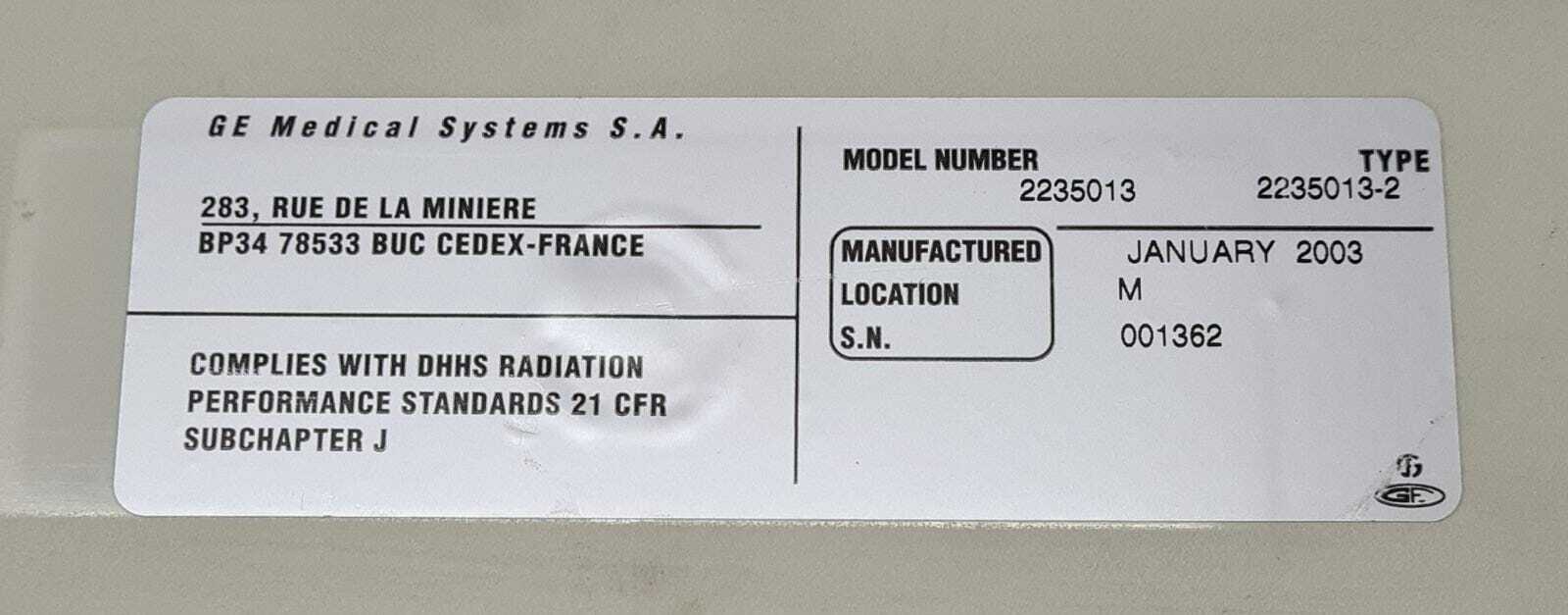 GE Medical Systems Mammography Senographe DMR Control Console 2235013-2