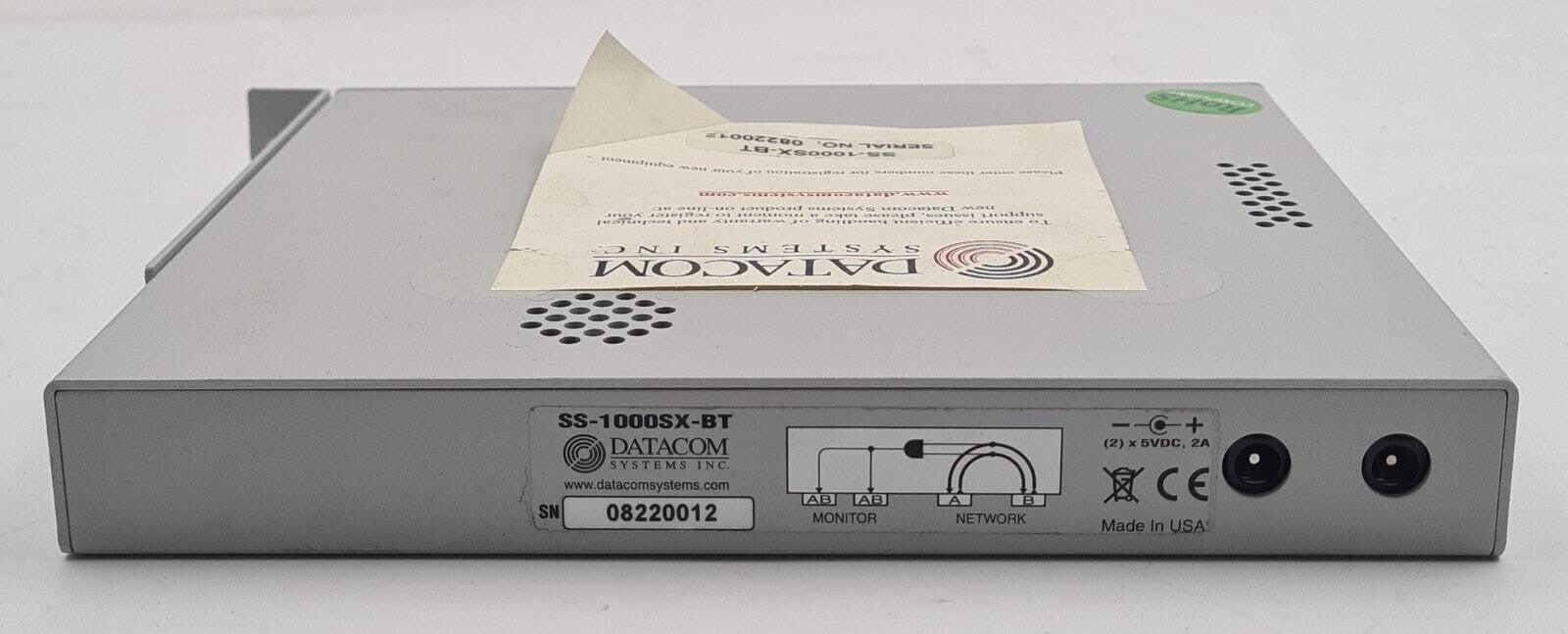 DATACOM SINGLE Stream SS-1000SX-BT TAP SPLITTER 10MB LAN, 100MB LAN, GigE