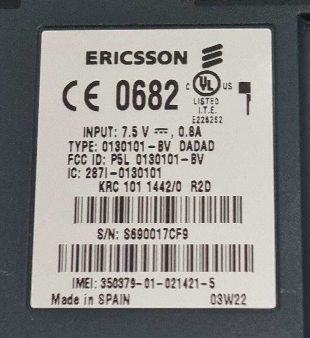 Ericsson F251m KRC 101 1442/0 R2D 0130101-BV 7.5V 0.8A W/ YUASA Battery