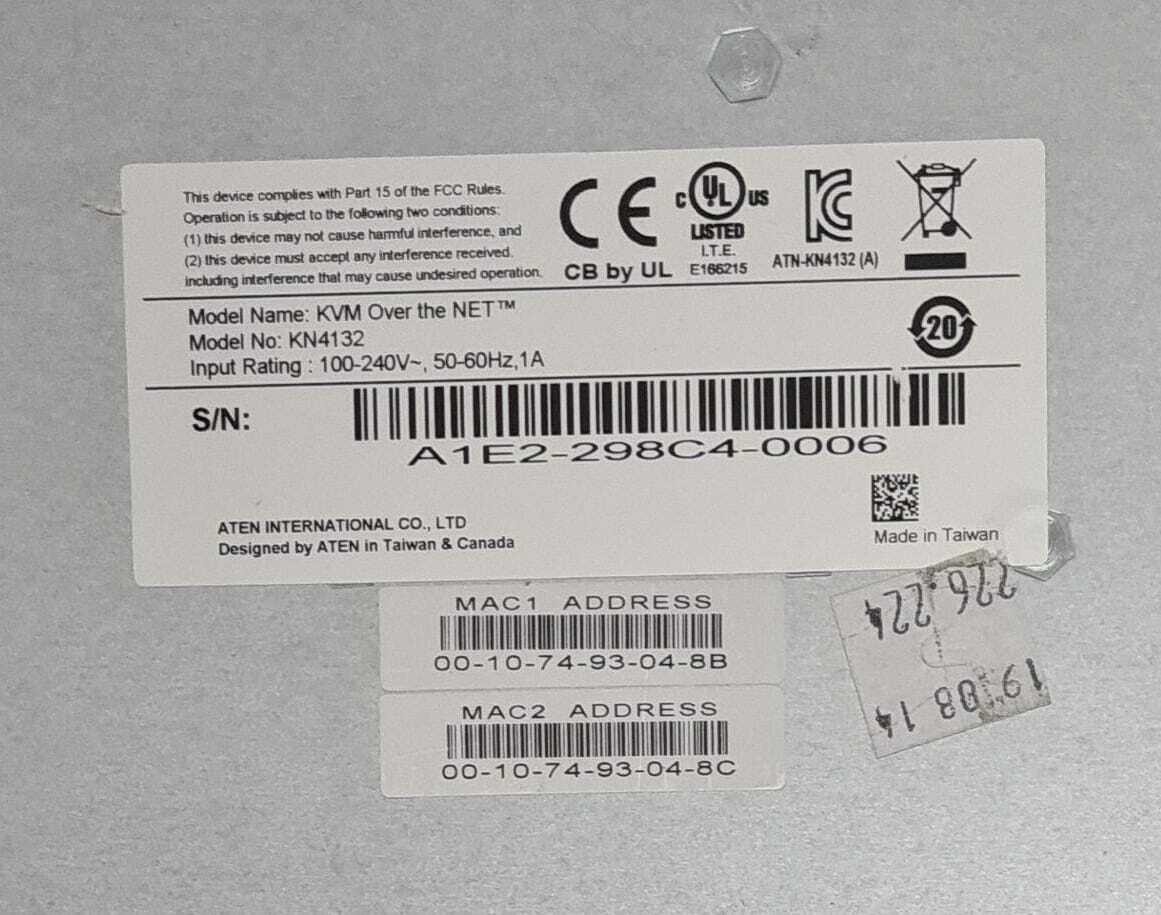 ATEN ALTUSCN KN4132 KVM Over The NET 32-Port For Remote Switch 100-240V