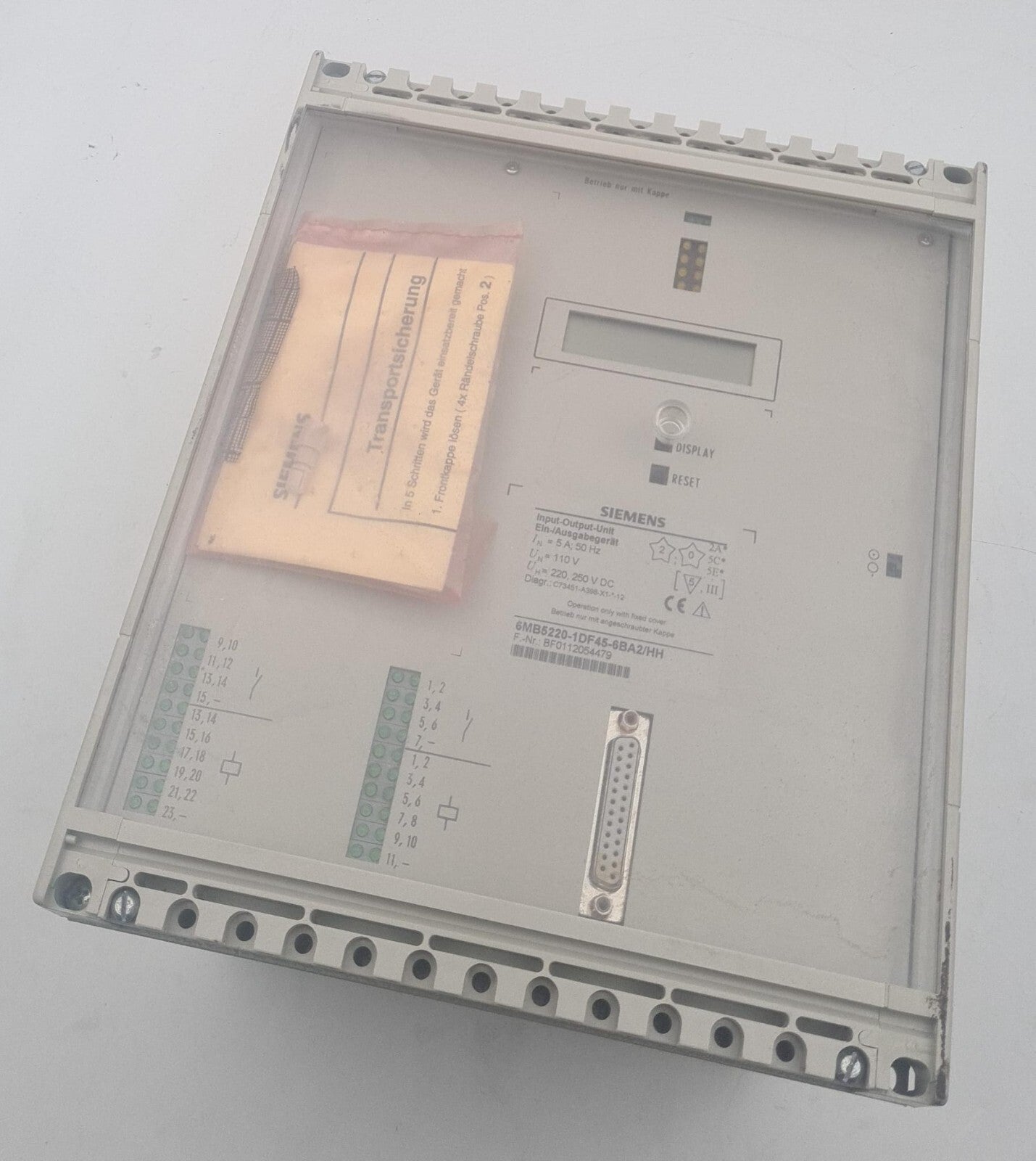 SIEMENS SIPROTEC 6MB5220-1DF45-6BA2/HH Input-Output-Unit Device 6MB5220