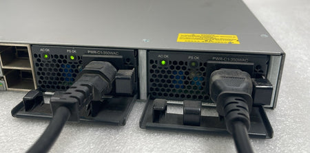 Cisco WS-C3850-24S-S power supply connection close-up