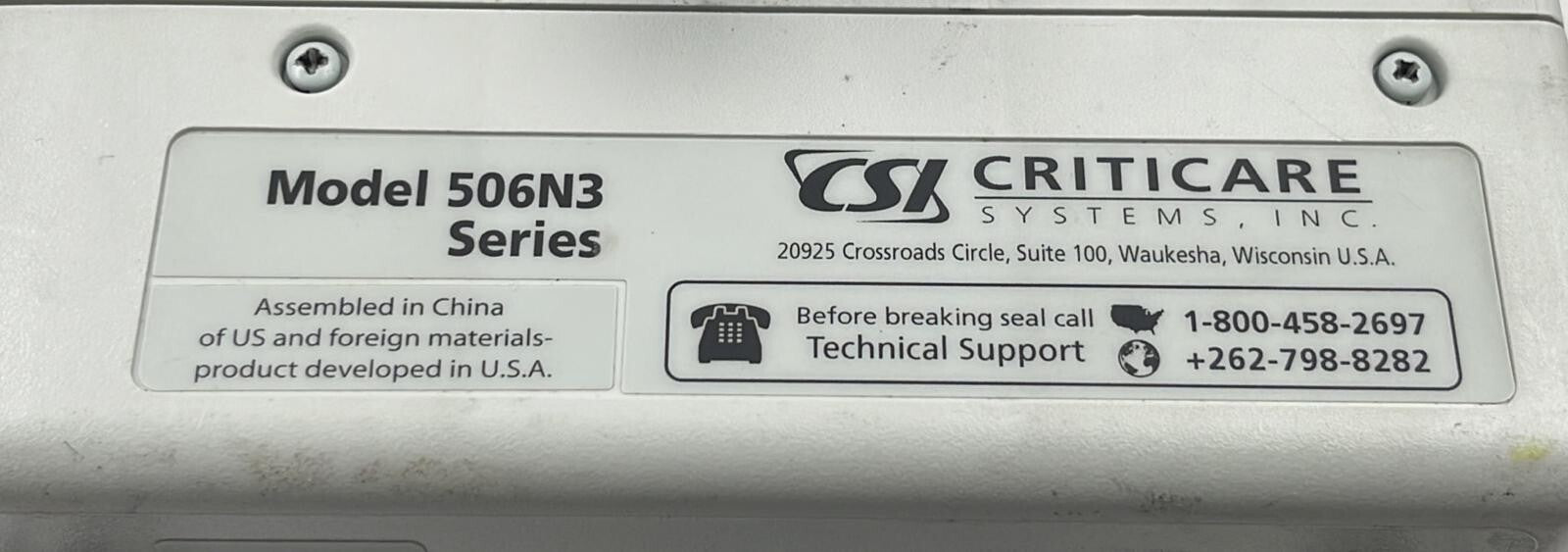 CSI CRITICARE 506NT3 SERIES COMFORT CUFF PATIENT Monitor 506N3 CSI 506DNT3