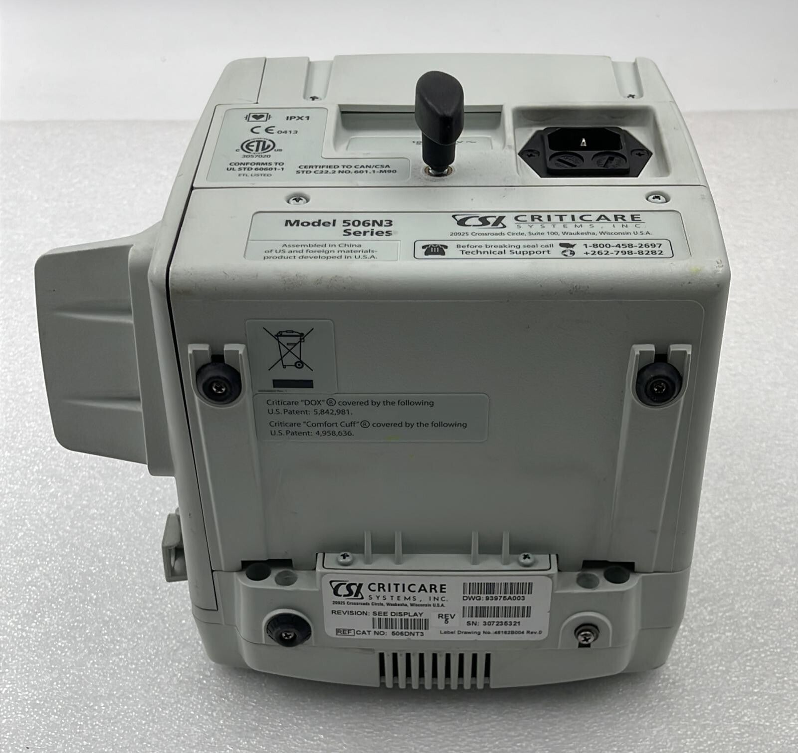 CSI CRITICARE 506NT3 SERIES COMFORT CUFF PATIENT Monitor 506N3 CSI 506DNT3