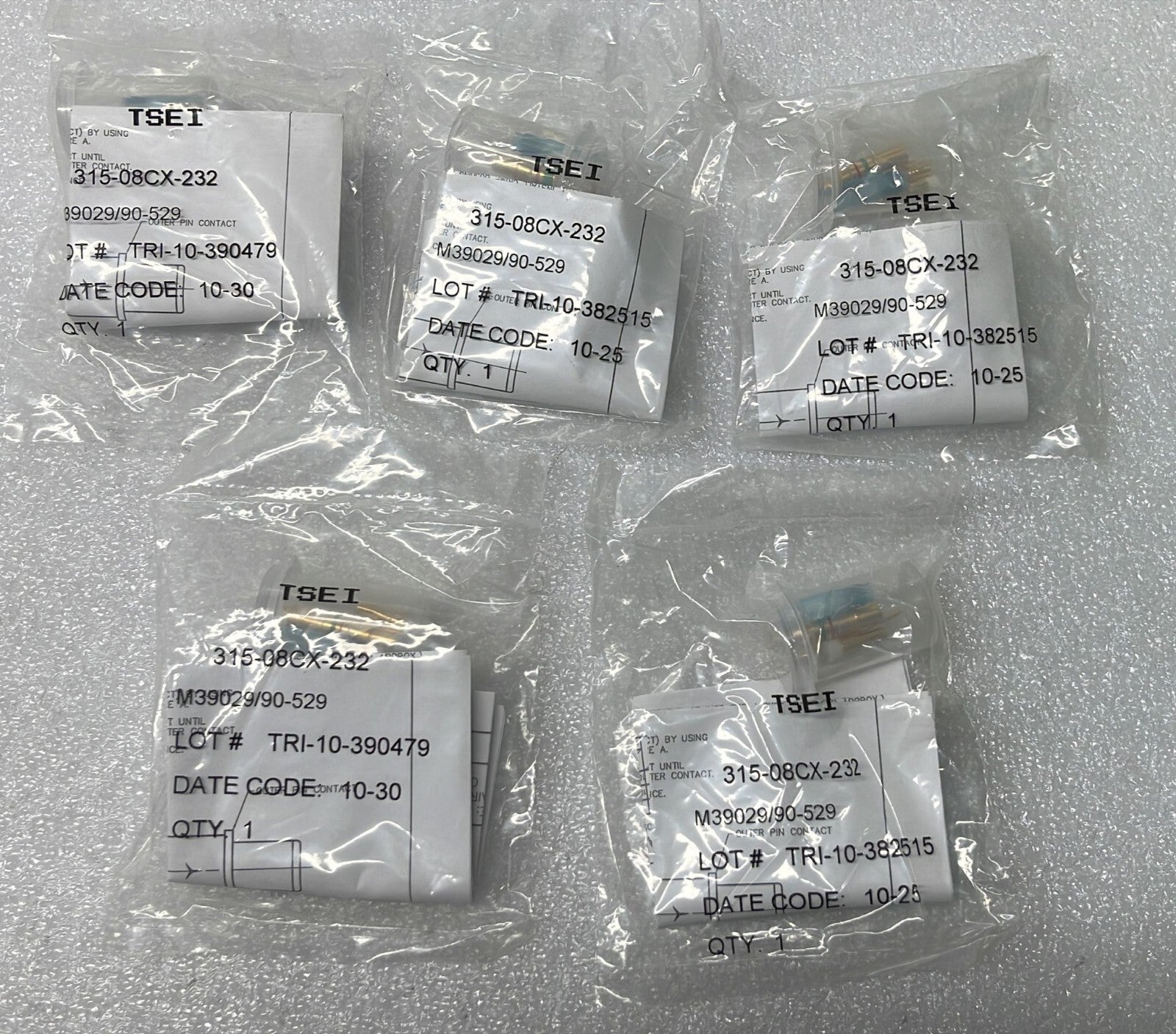 [LOT 5] NEW Sealed - TSEI Pin Socket 315-08CX-232  M39029/90-529