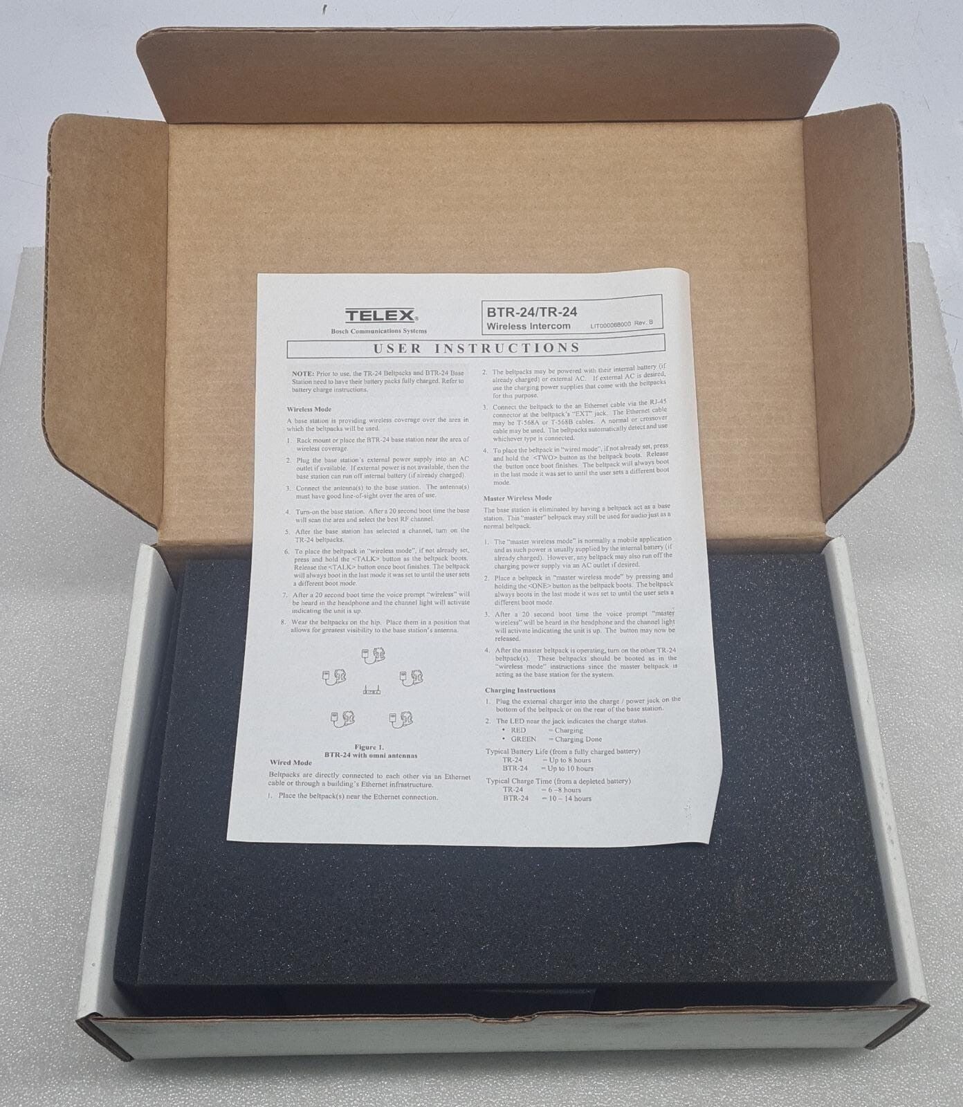 NEW - TELEX Radiocom TR-24 PRD000065EUR BELTPACK TRANSCEIVER WIRELESS INTERCOM