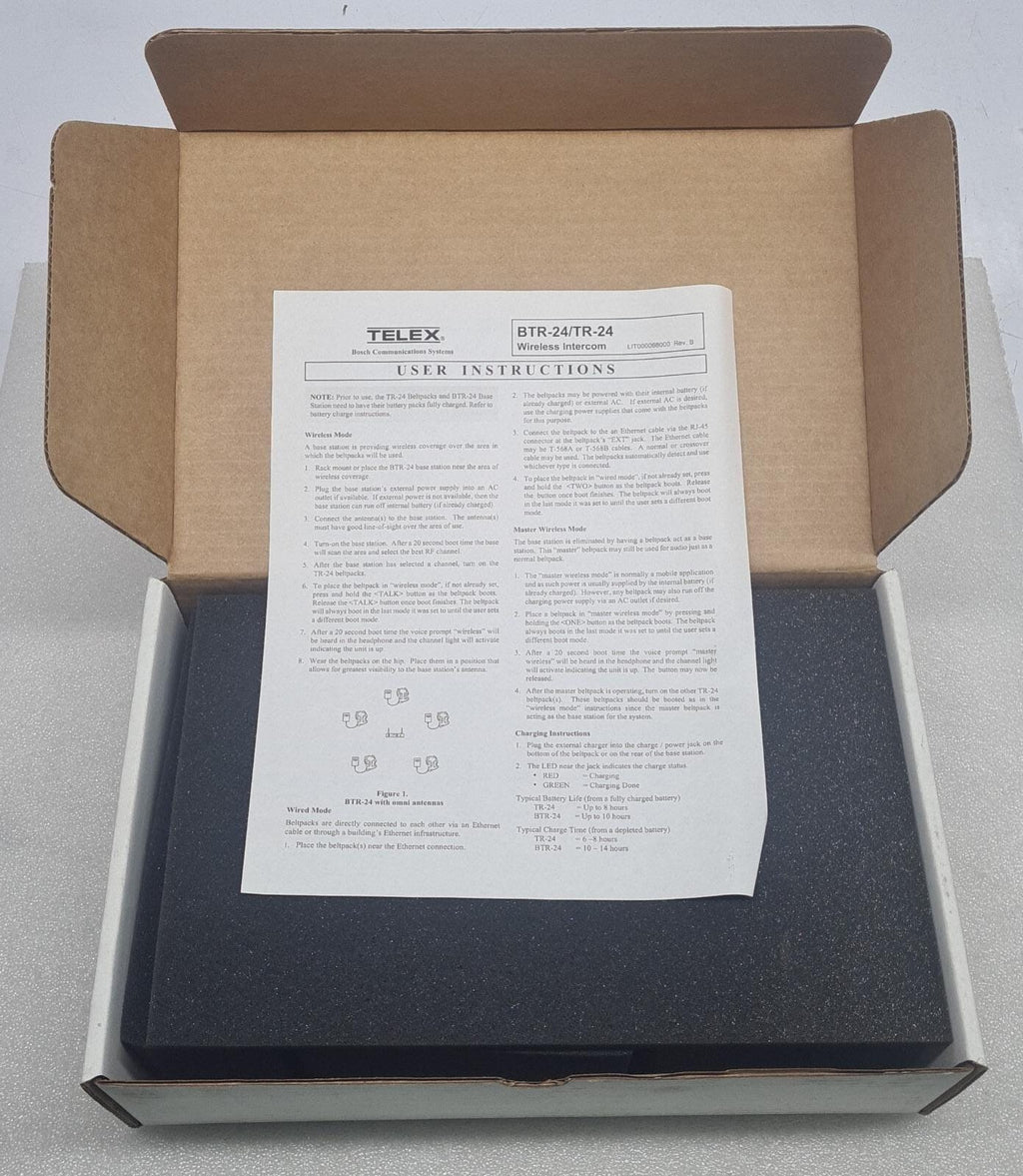 NEW - TELEX Radiocom TR-24 PRD000065EUR BELTPACK TRANSCEIVER WIRELESS INTERCOM