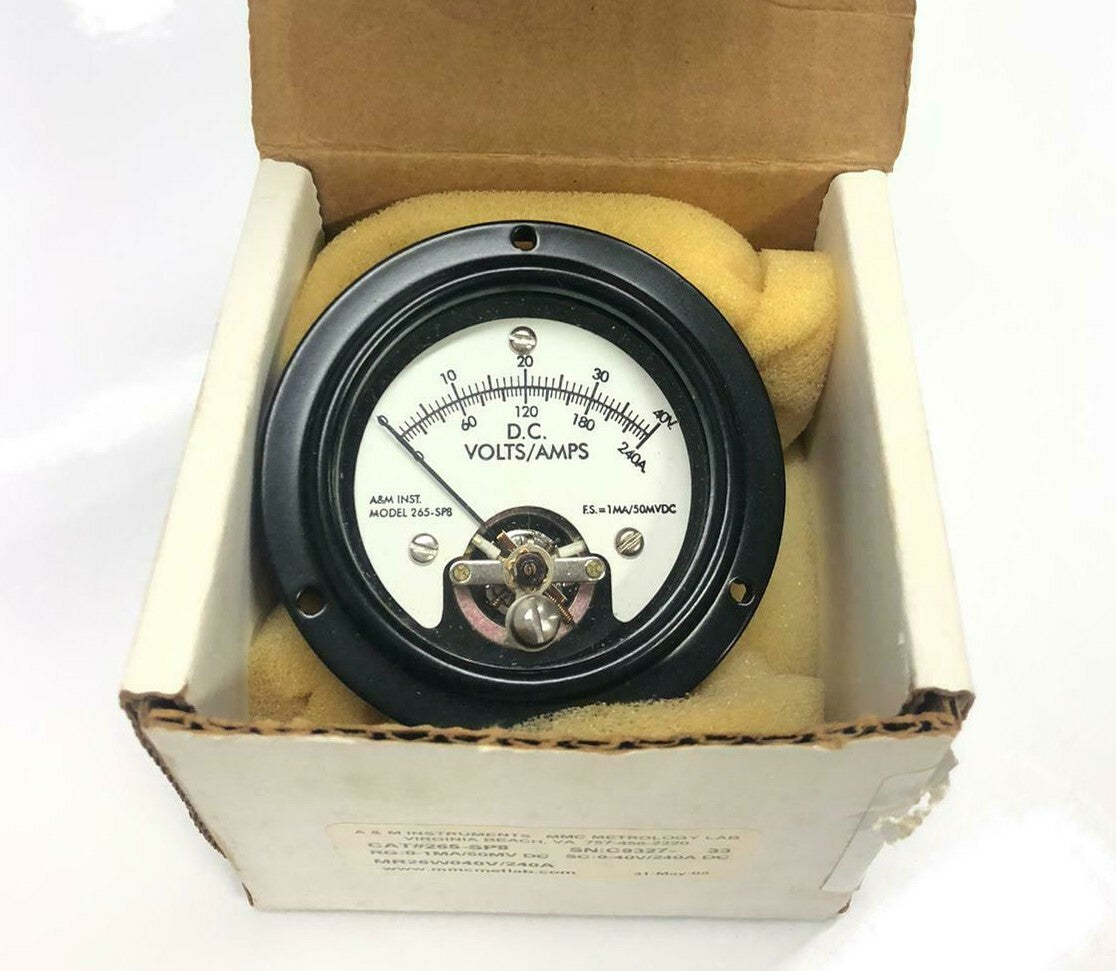 A M Instruments Cat 265Sp8 Sn C 9327 33 Rg 0 1 MA 50 Mv Dc Sc 0 40 V 240 A Dc