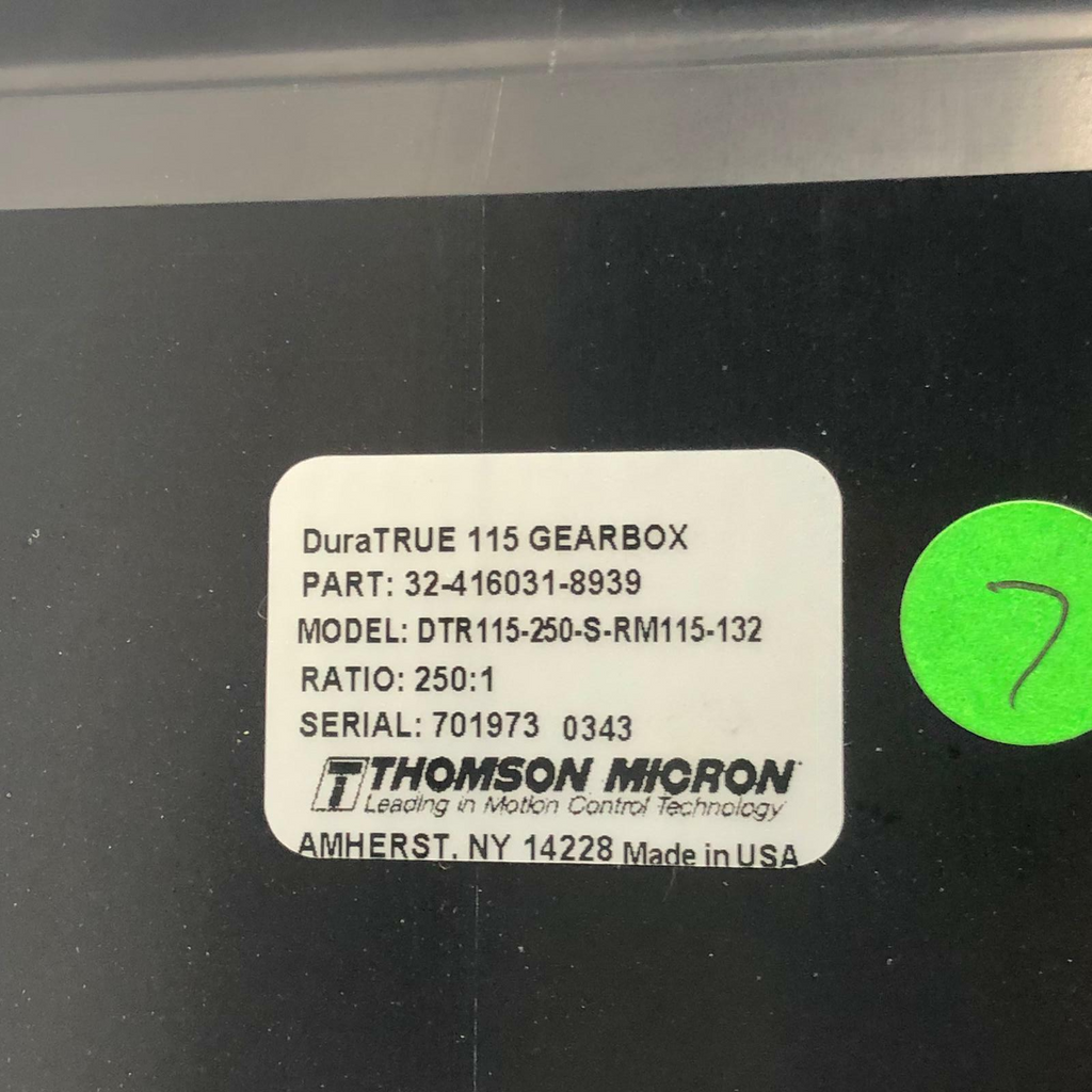 Thomson MOTOR DTR115-250-S-RM115-132 32-416031-8939 Duratrue 115 Gearbox 250:1
