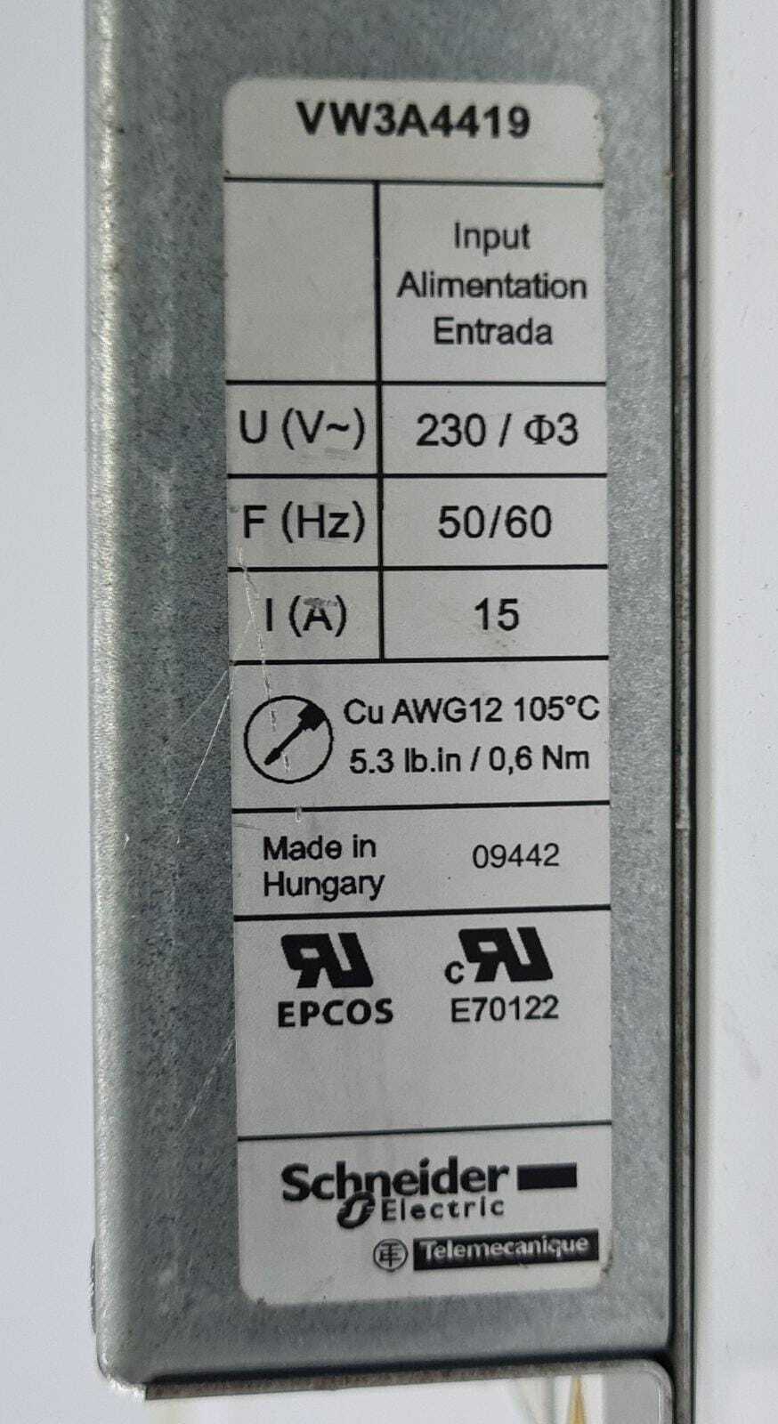 Schneider Electric VW3A4419 EMC RFI Filter Altivar