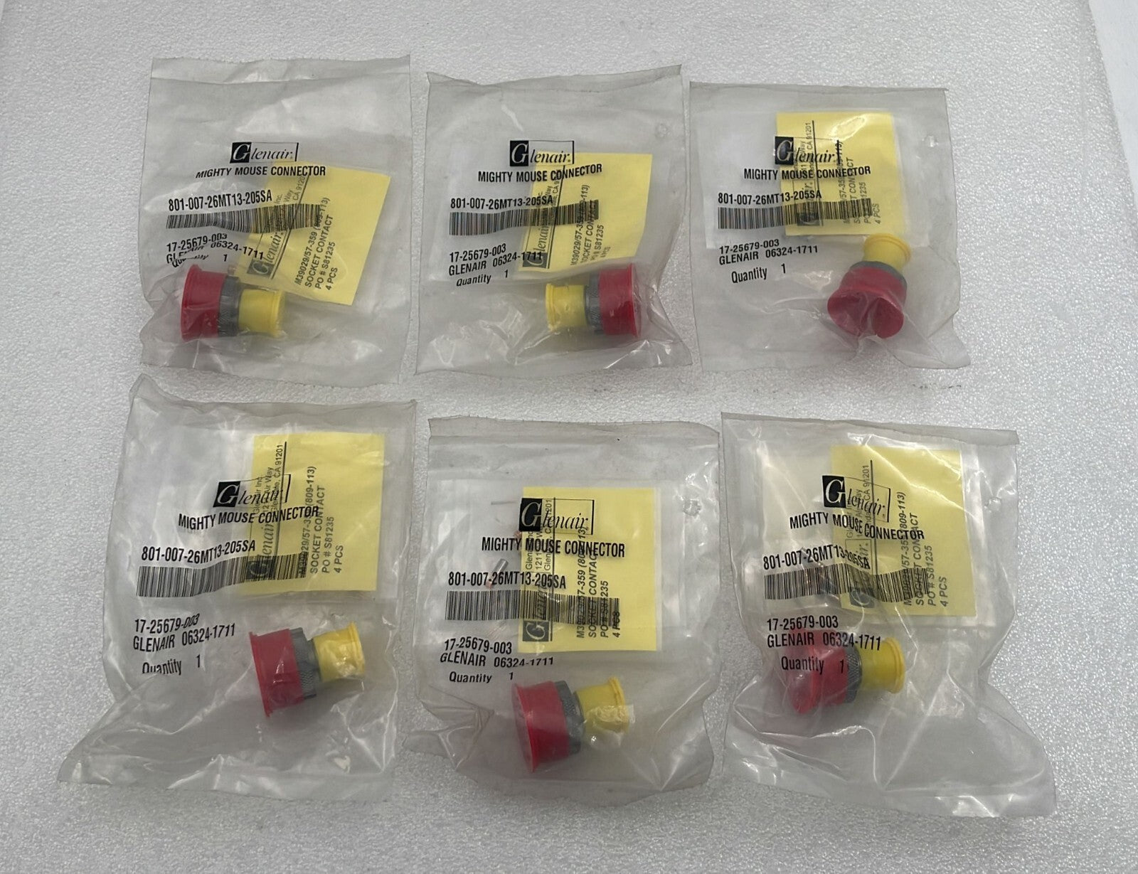 [LOT 6 PCS] Glenair 801-007-26MT13-205SA Mighty Mouse Connector