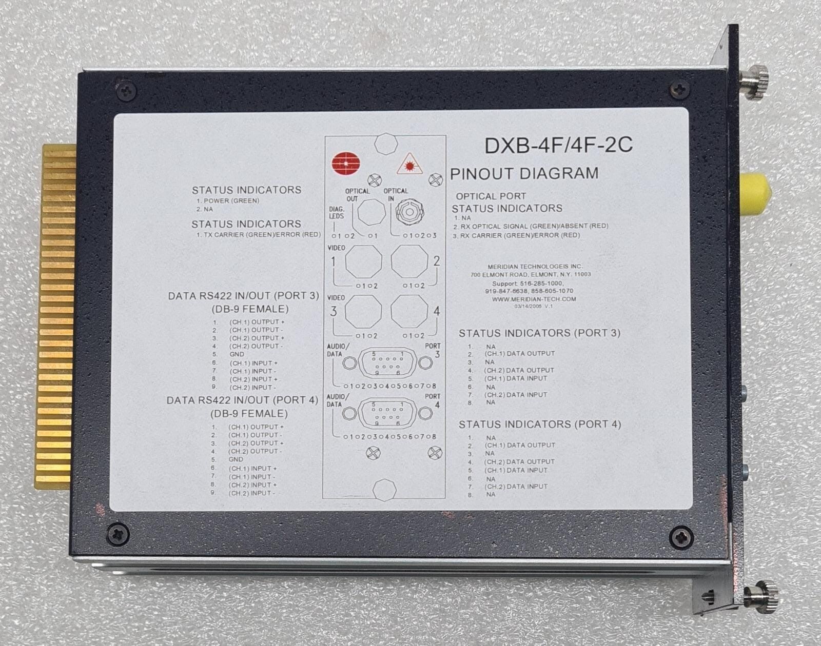 Meridian Technologies DXB-4F/4F-2C Fiber-Optic Transmission