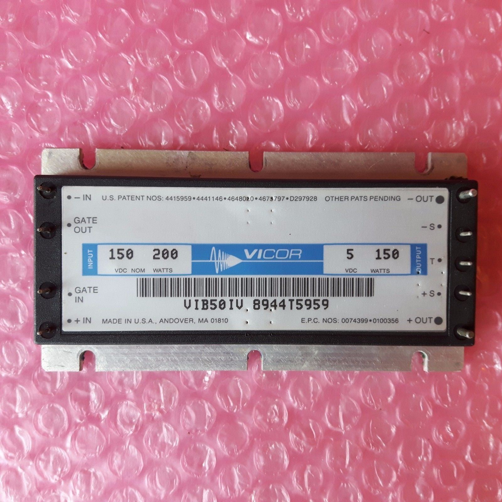 Vicor Dc Dc Converter Vi B 50 Iv Input 150 Vdc 200 W Output 5 Vdc 150 W