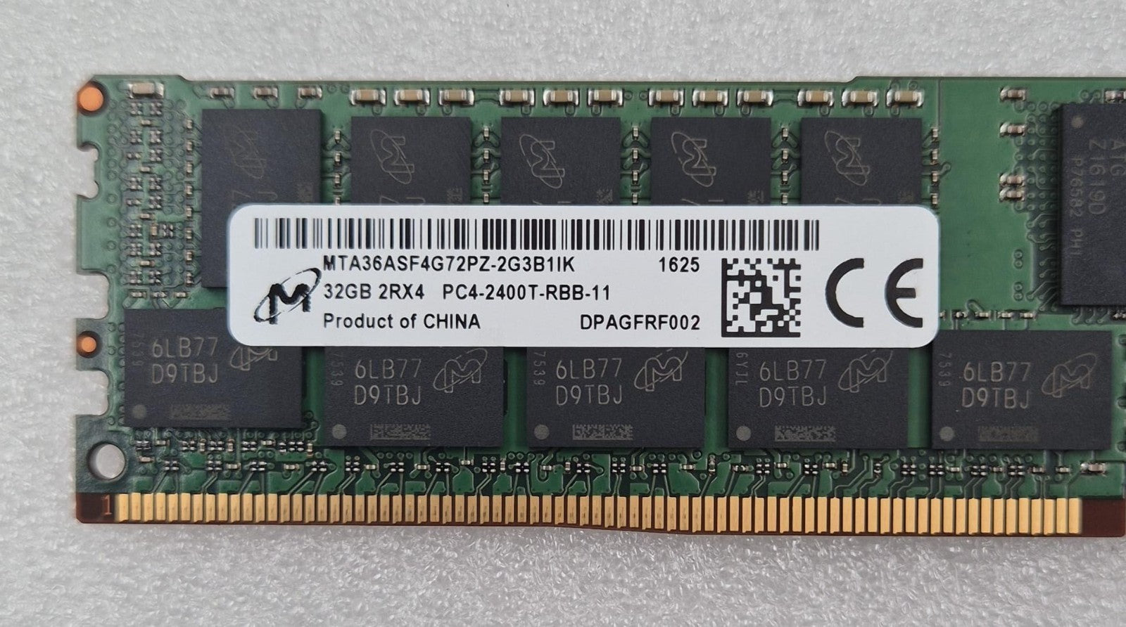 Micron 32GB 2Rx4 ECC RDIMM server RAM single module view