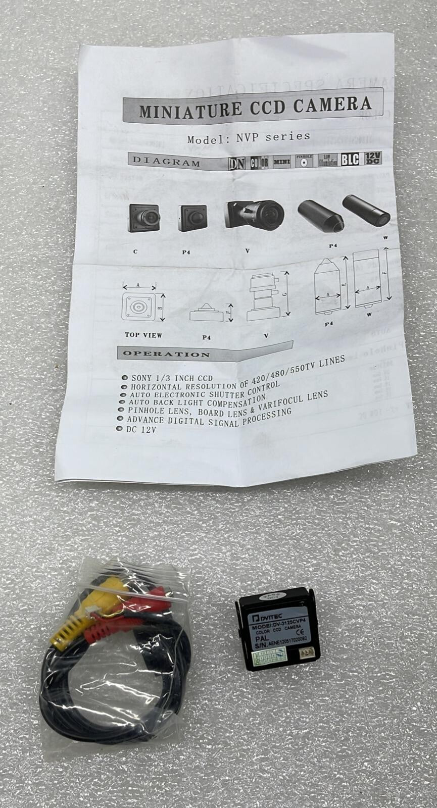 [LOT OF 3] NEW - DVITEC DV-31525CVP4 COLOR CCD MINI CAMERA