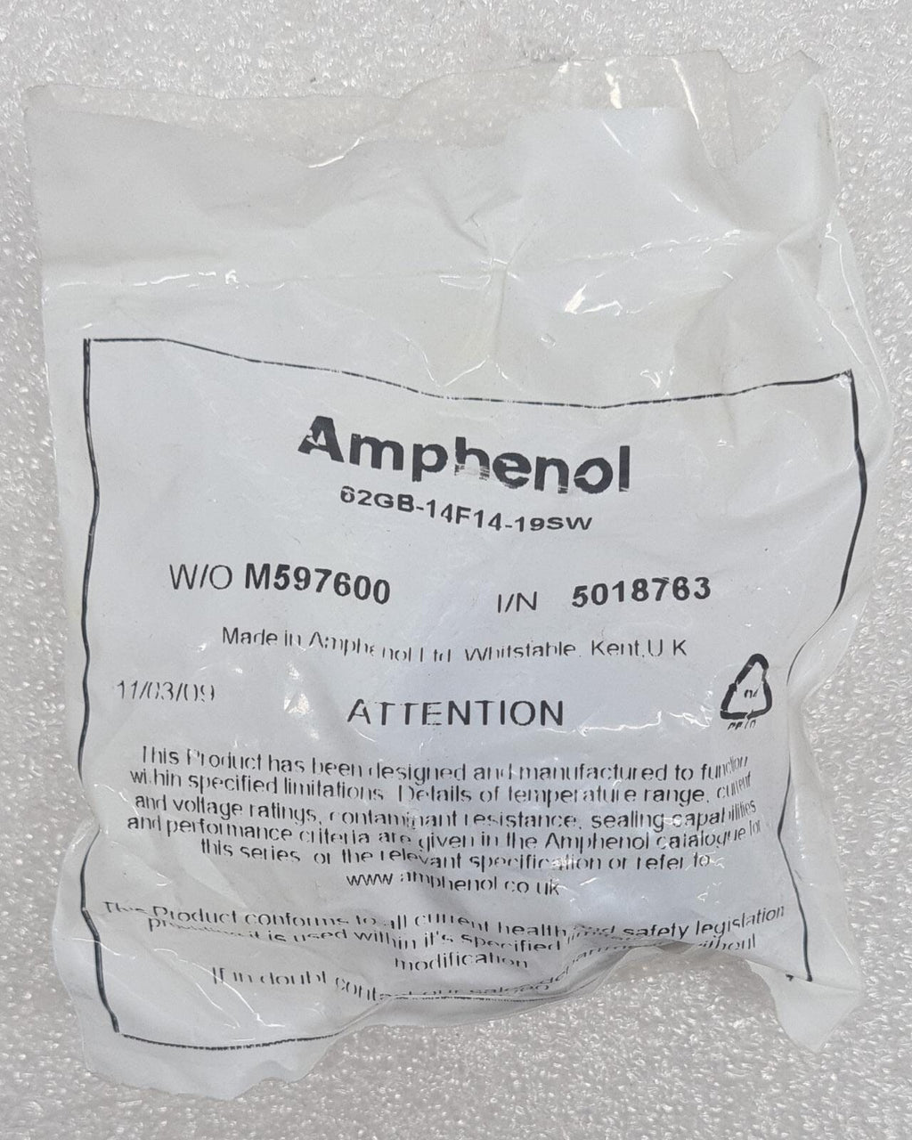[LOT OF 11] NEW SEALED - Amphenol 62GB-14F14-19SW Circular MIL Spec Connector