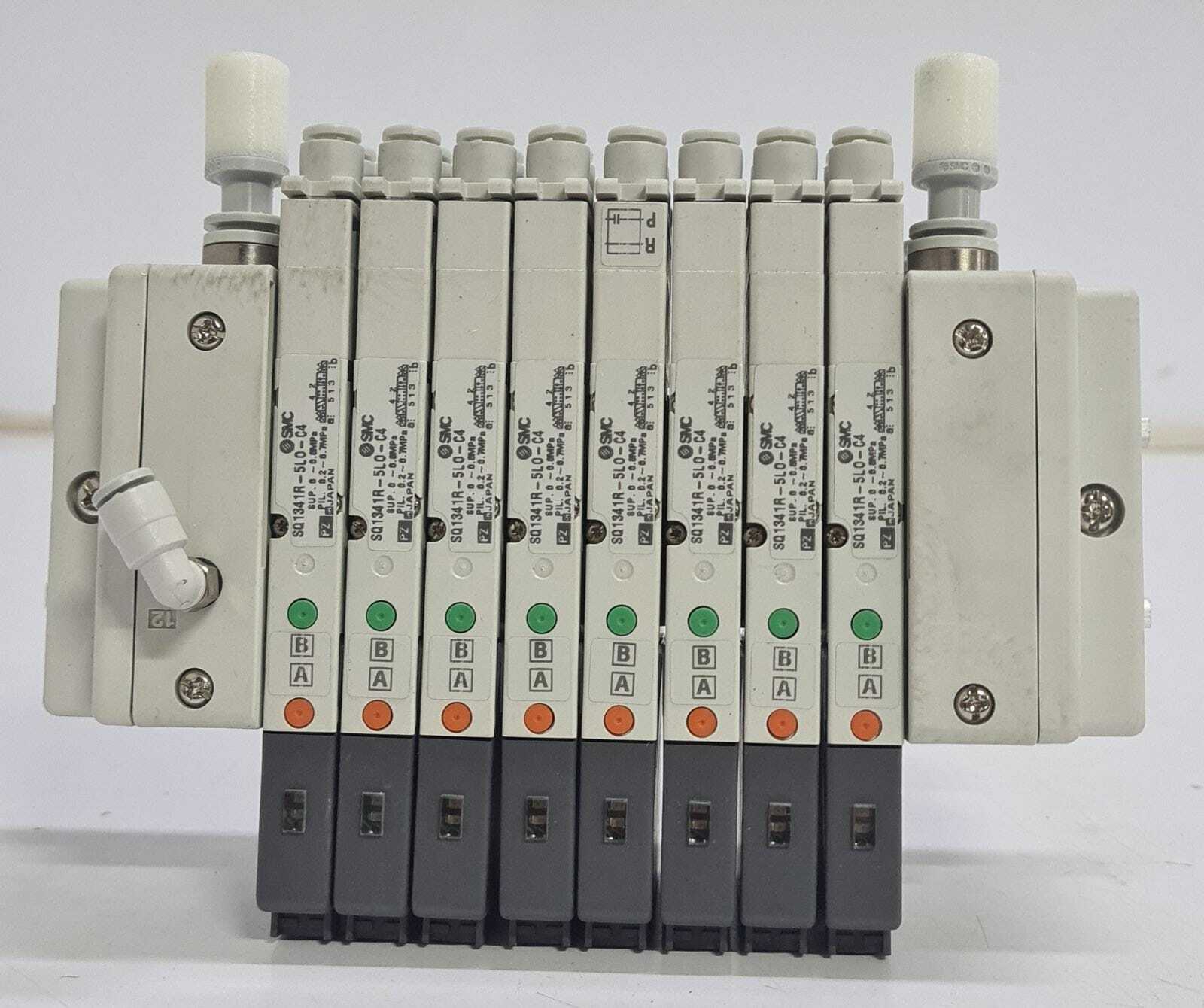 [LOT OF 8] SMC solenoid valve Bank SQ1341R-5LO-C4