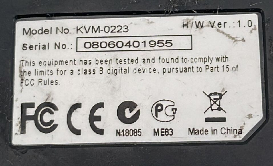 LEVELOne KVM-0223 2-Port USB KVM Switch