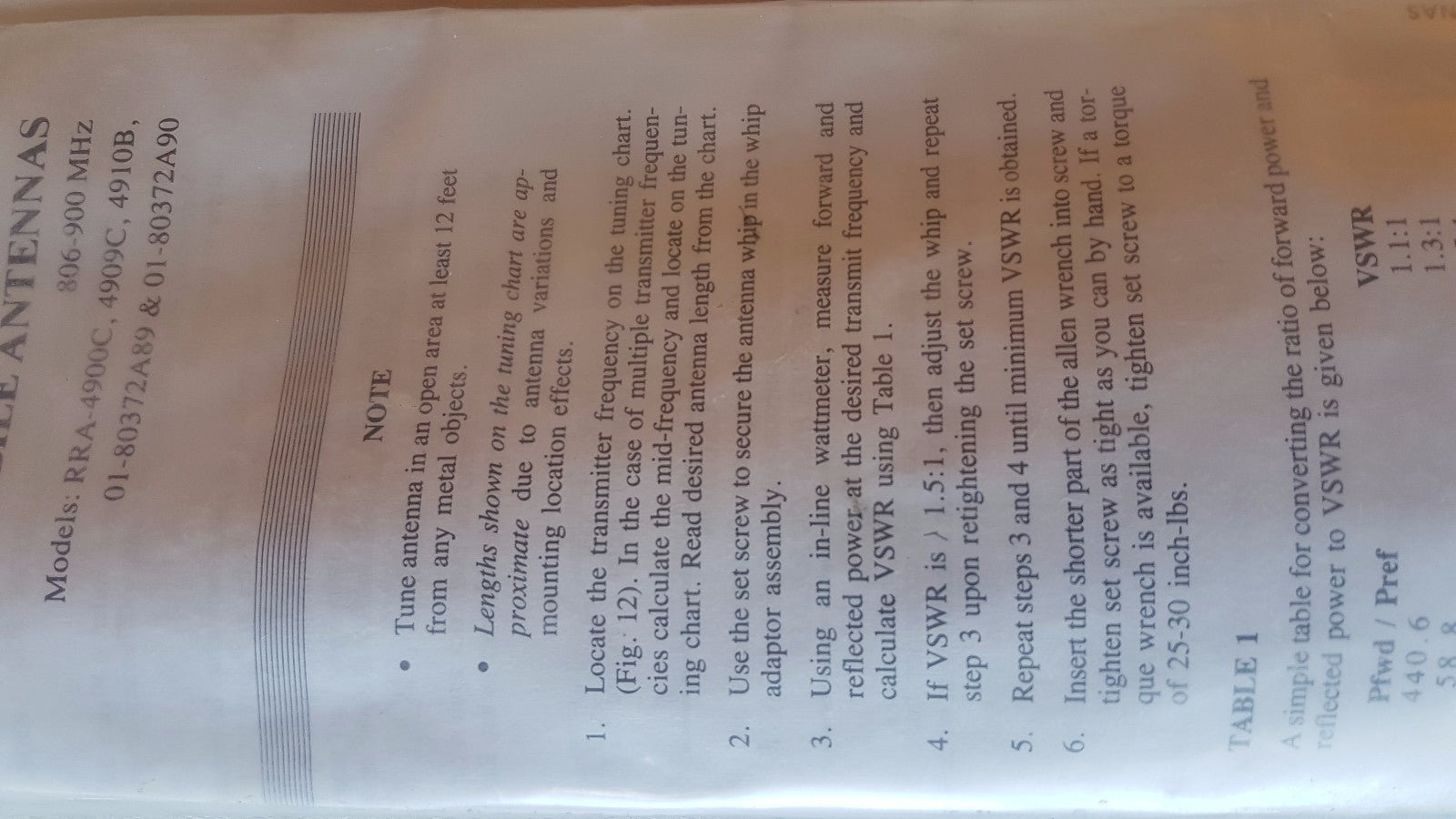 Motorola Mobile Radio Antenna Haf9067a 55128 806 900 Mhz Rra 4900c 4909c 4910b