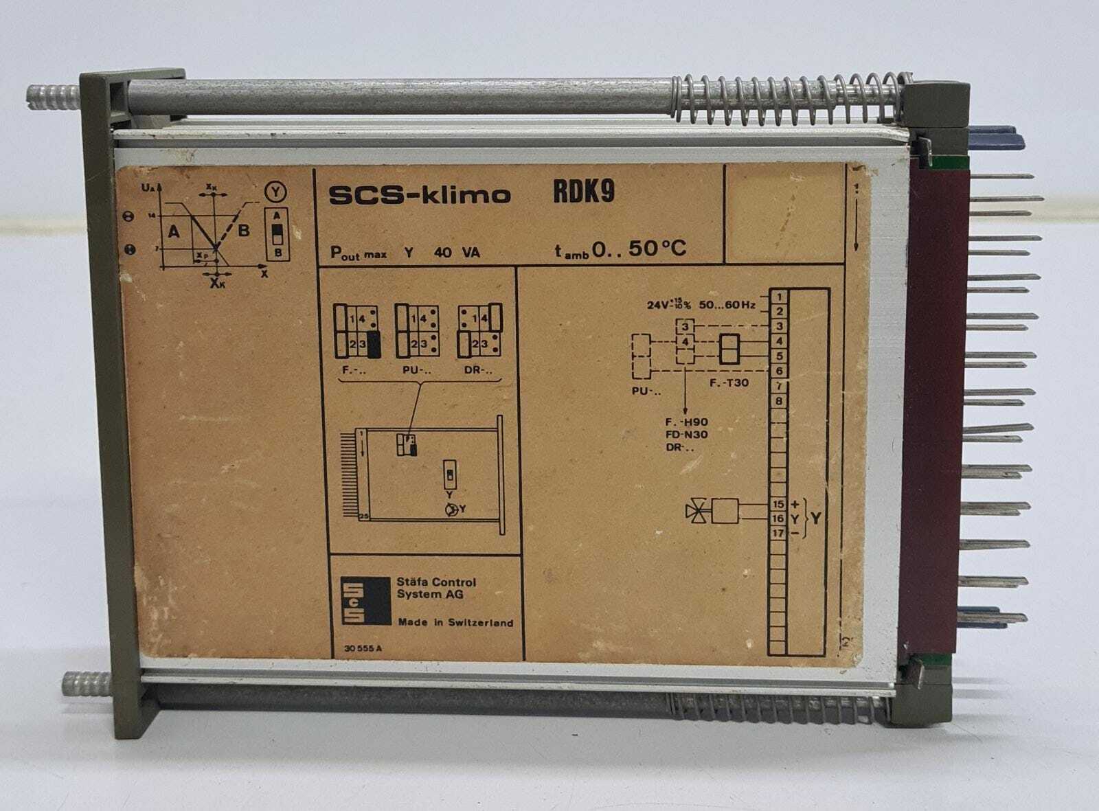 SCS-klimo Staefa Control System AG Control Board RDK9 - FOR PARTS