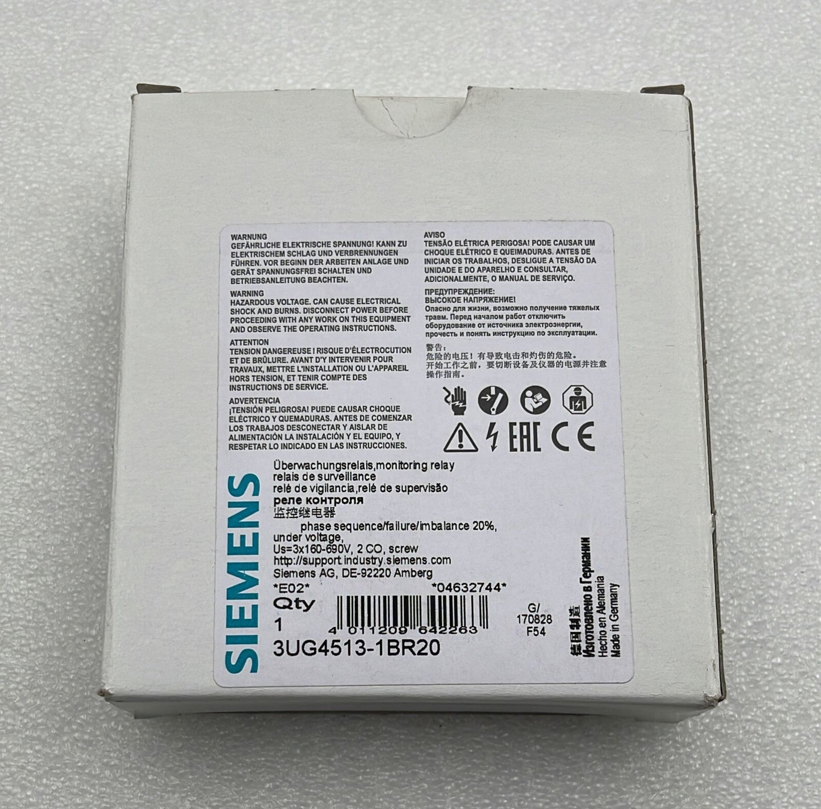 NEW - Siemens SIRIUS 3UG4513-1BR20 Monitoring Relay 160-690V