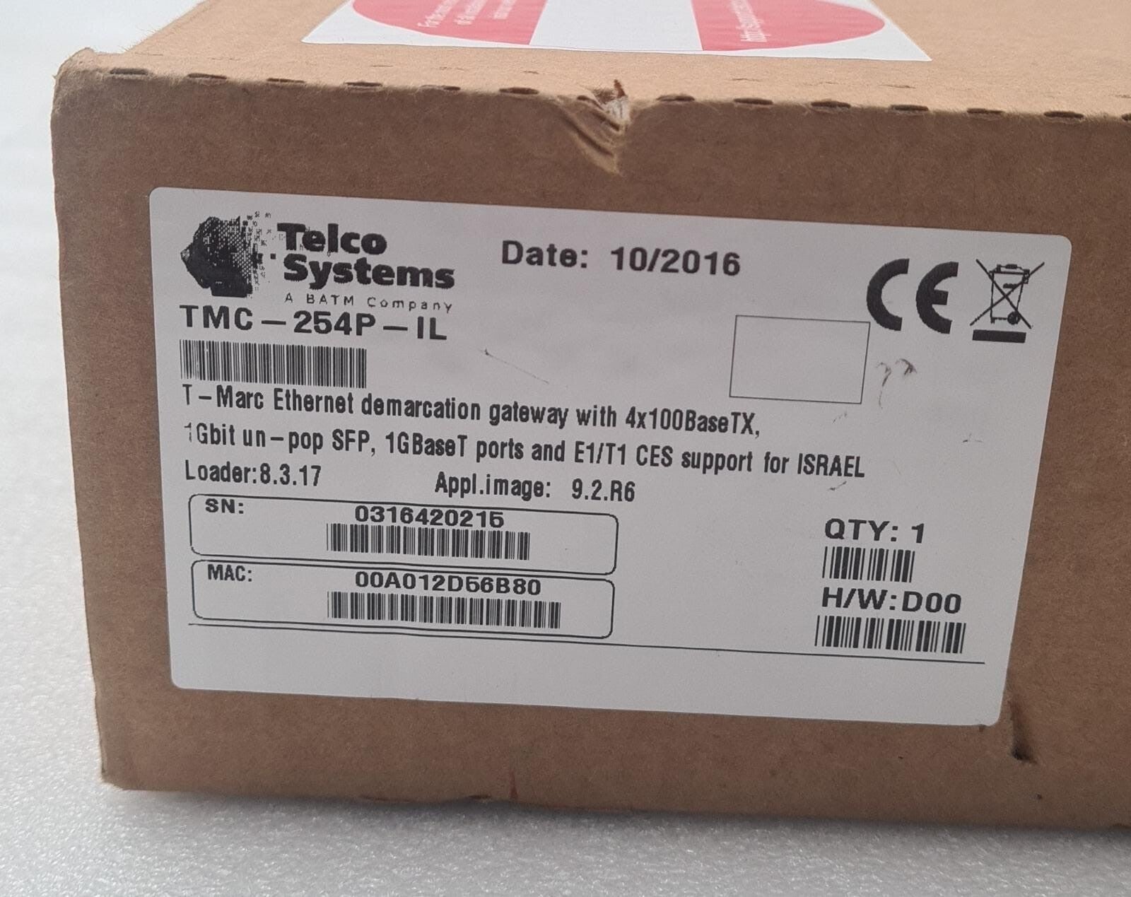 NEW - Telco Systems T-Marc TMC-254P Managed Ethernet Demarcation Gateway