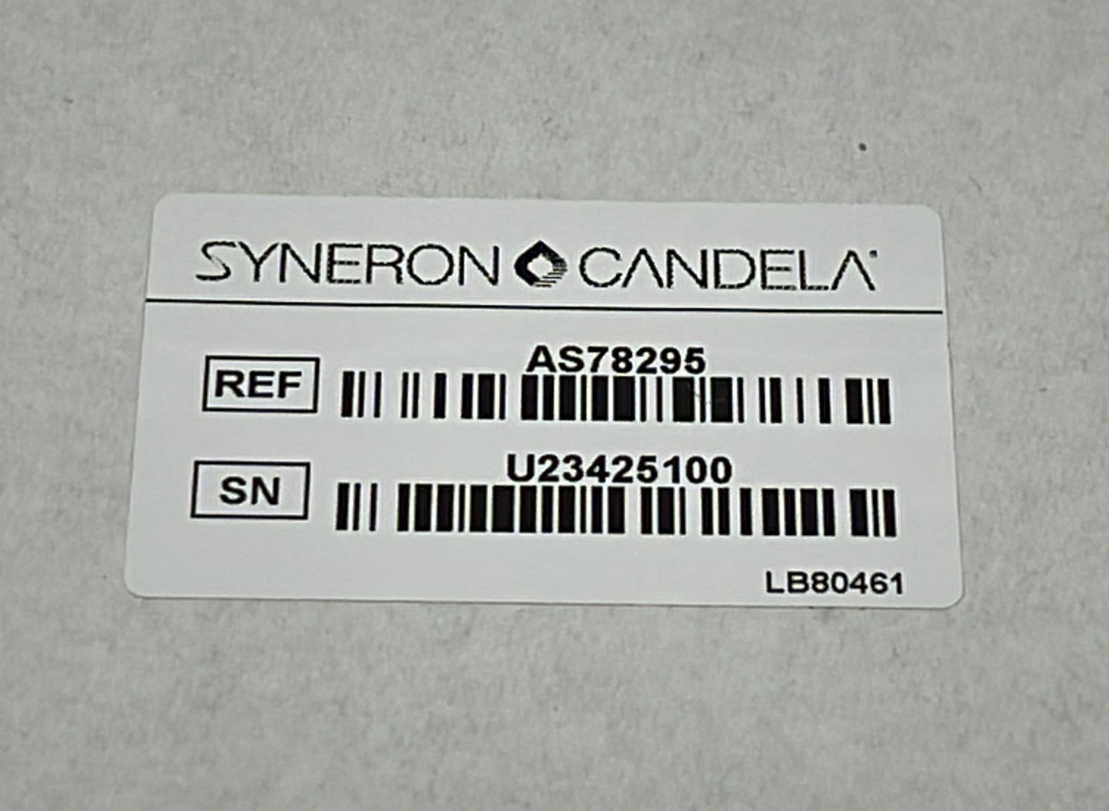 Syneron Candela AS78295 PCB label close-up