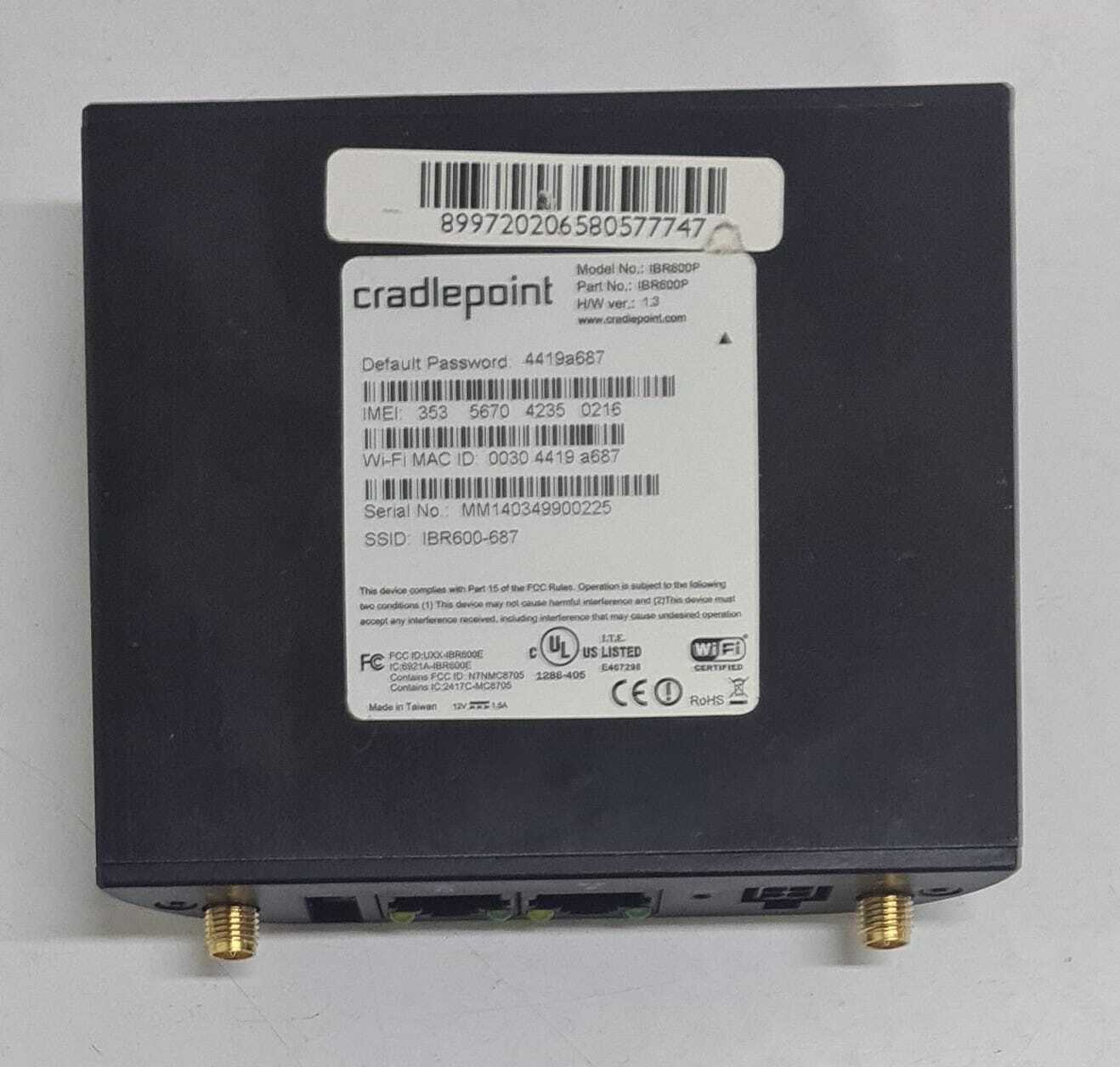 WIPIPE CradlePoint IBR600P IBR600-687 Router W/ SIM Card