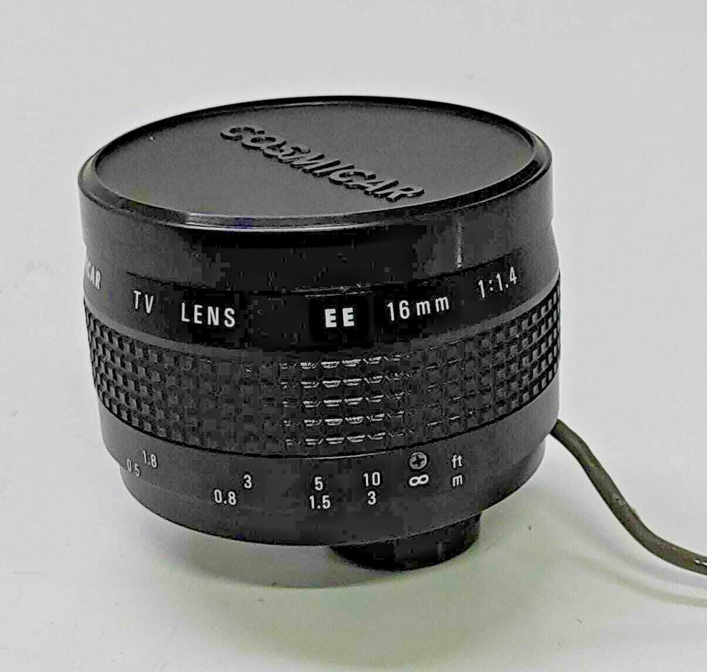 COSMICAR TV LENS EE 16mm 1:1.4DC6V (6mA MAX.) C1614E 16mmF1.4 CCTV CAMERA LENS