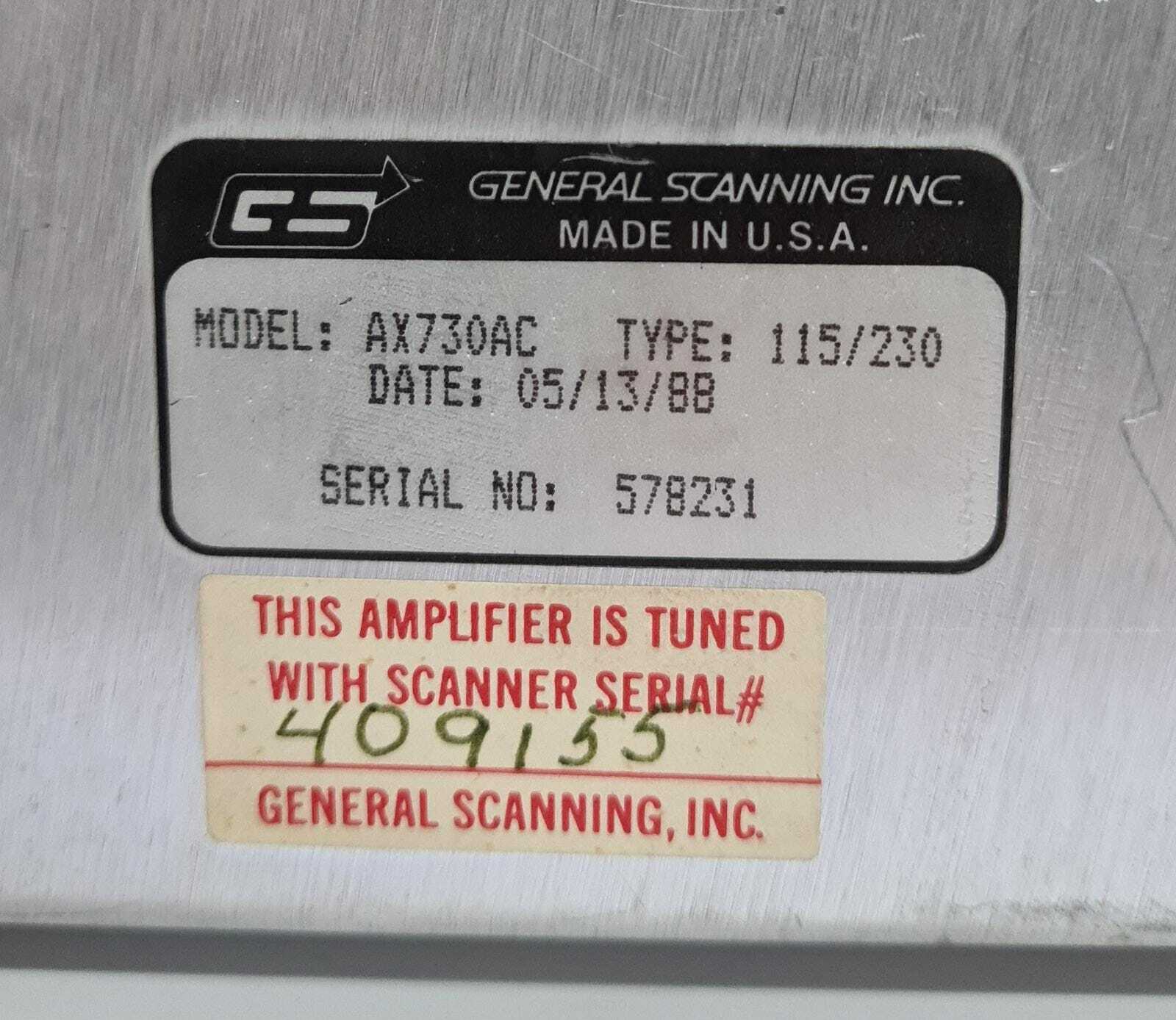 GSI General Scanning AX-730 Scanner Driver AX730AC 115/230V