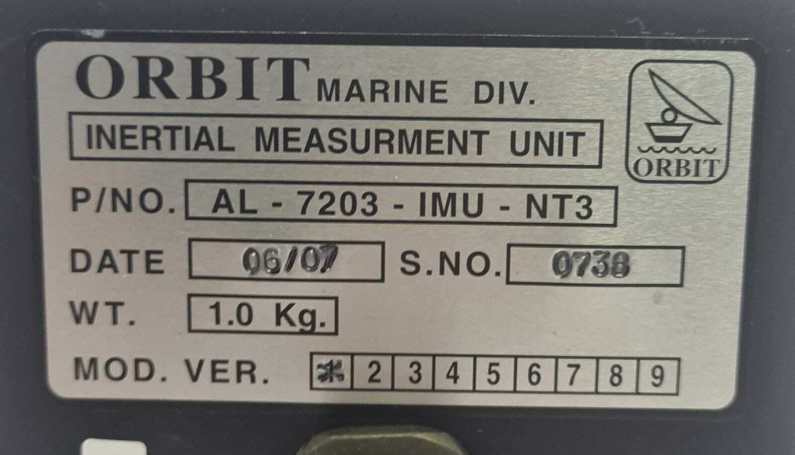 ORBIT Marine AL-7203-IMU-NT3 Inertial Measurements Unit for CS systems