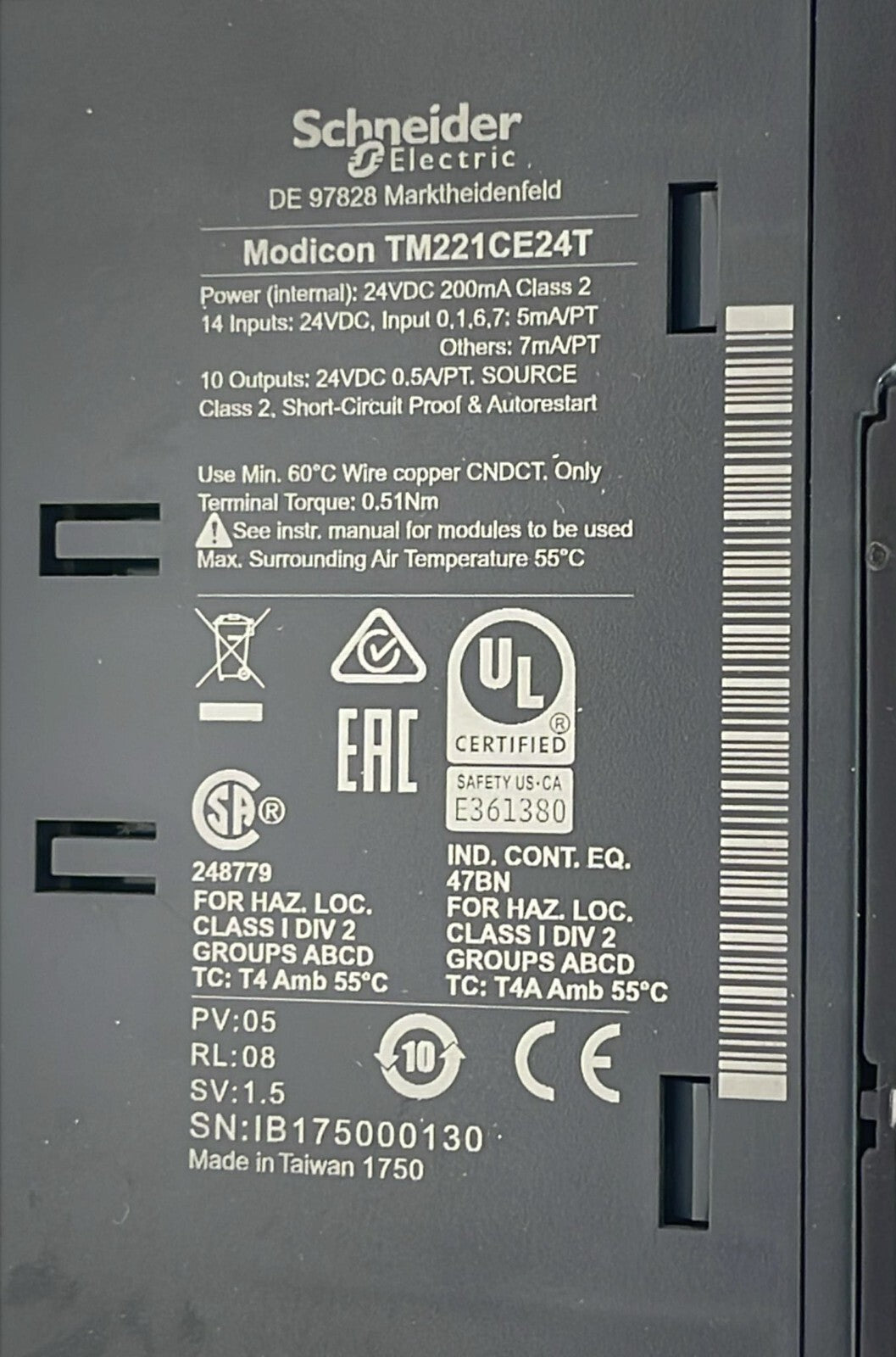 Schneider Electric TM221CE24T Programmable Controller